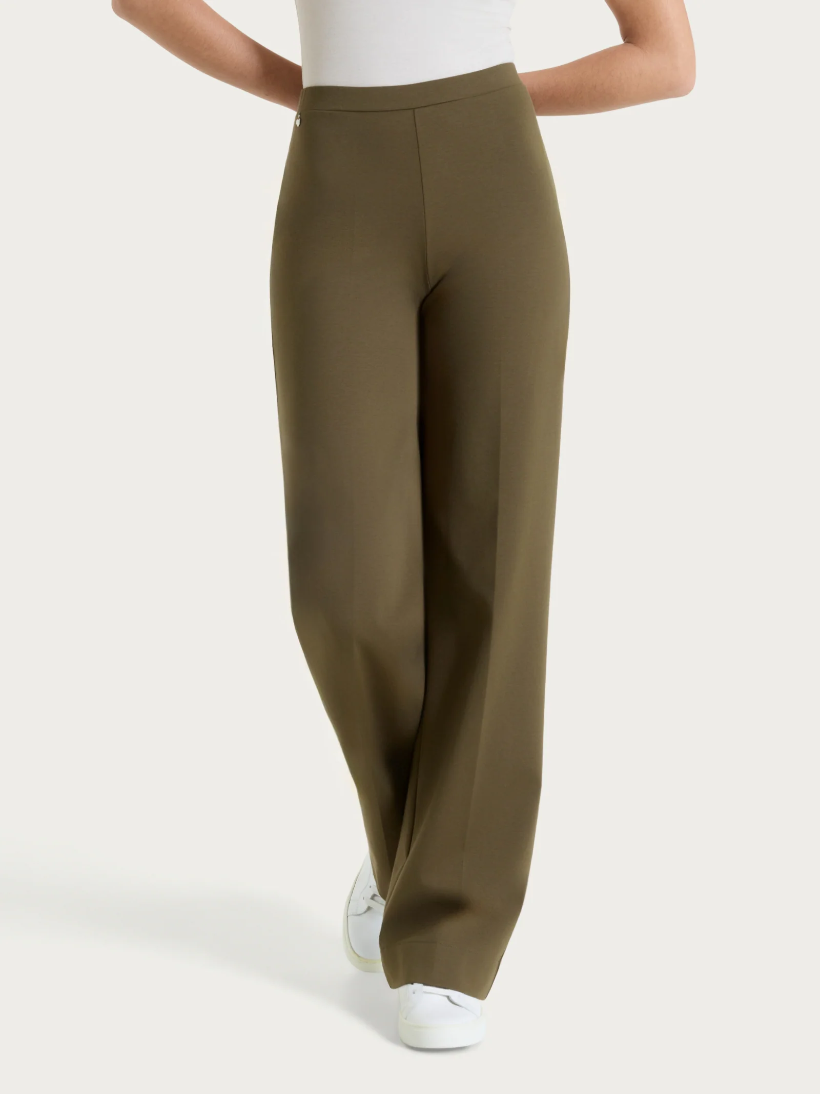 Pantalone ampio in Compact Light - Dark Olive