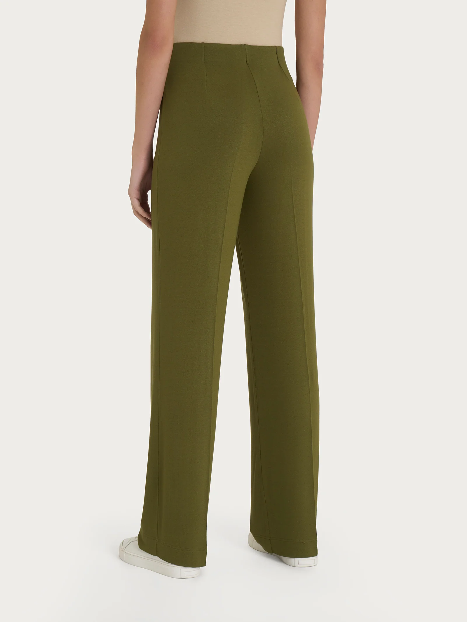 Pantalone ampio in jersey di viscosa crêpe - Sphagnum - Image 2