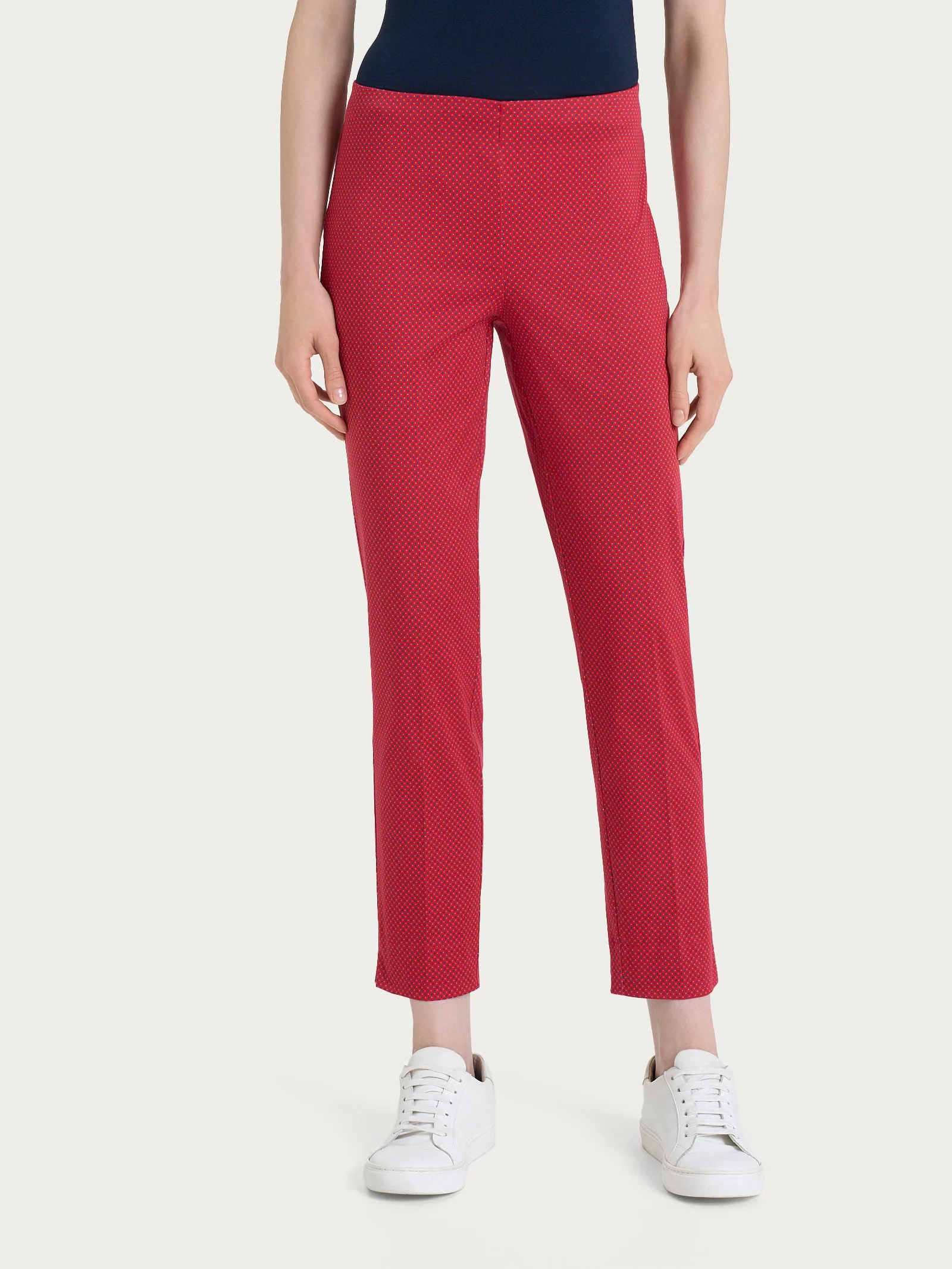 Pantalone capri con spacchetti e micro pattern in Satin Power - Fant. Salsa