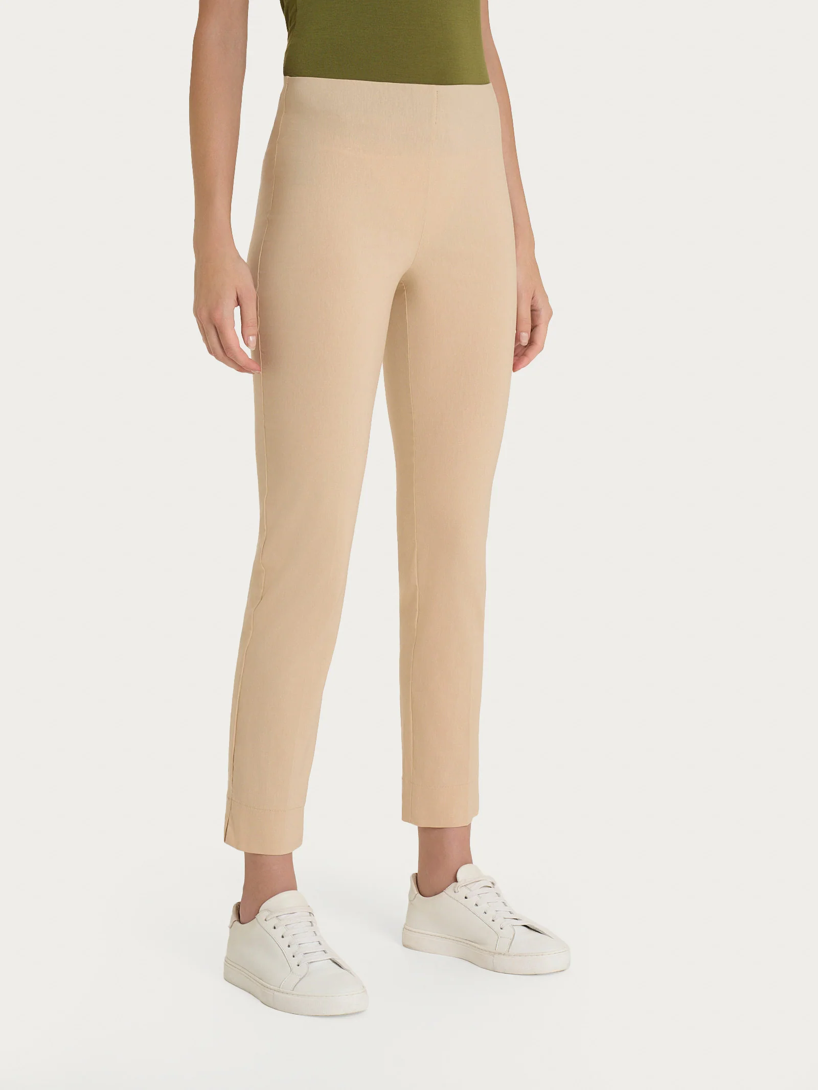 Pantalone capri con spacchetti in Super Fresh - Irish Cream