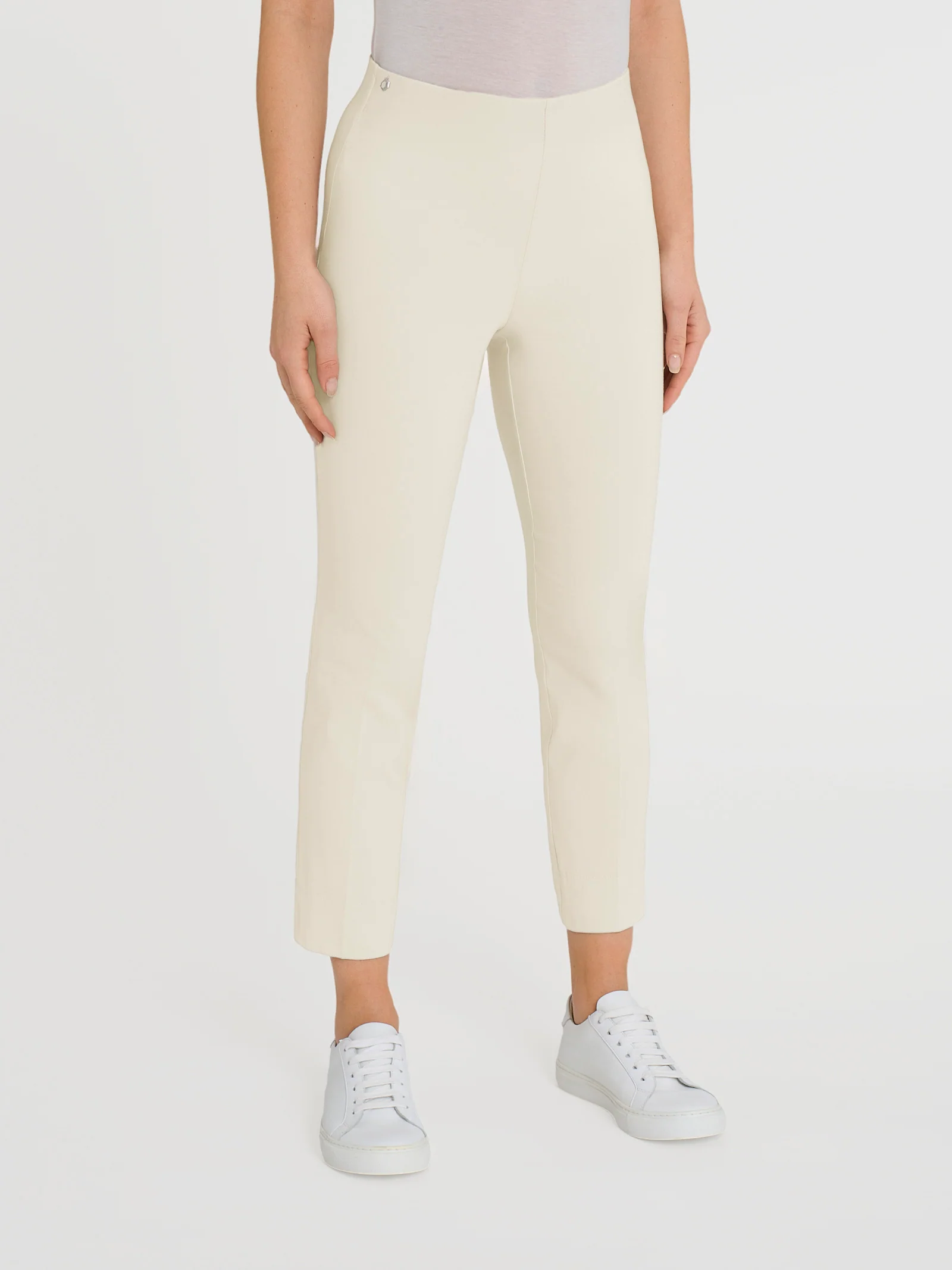 Pantalone capri con spacchetti in Super Fresh - Whitecap Gray