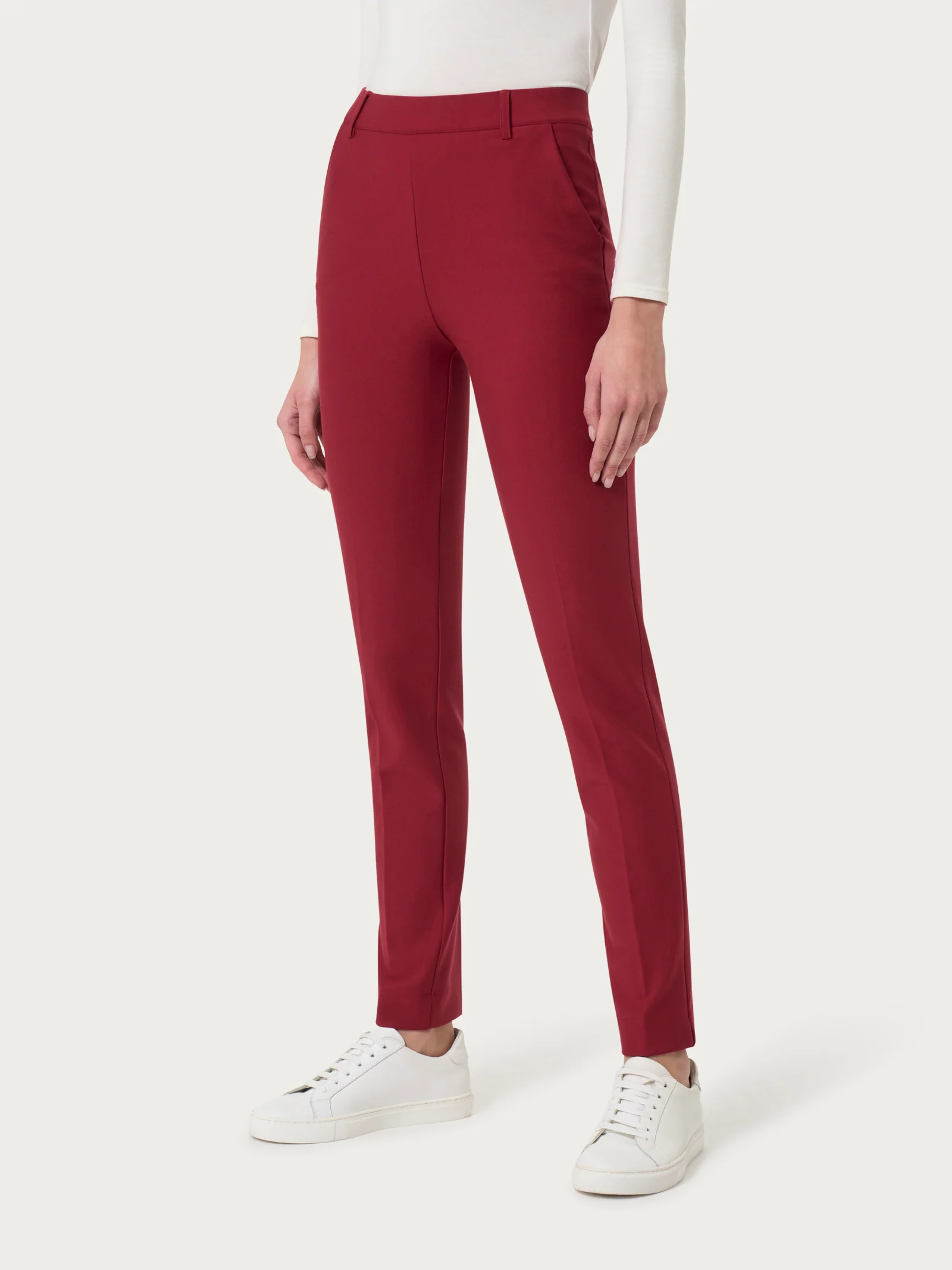Pantalone chino slim con tasche in Compact - Tibetan Red