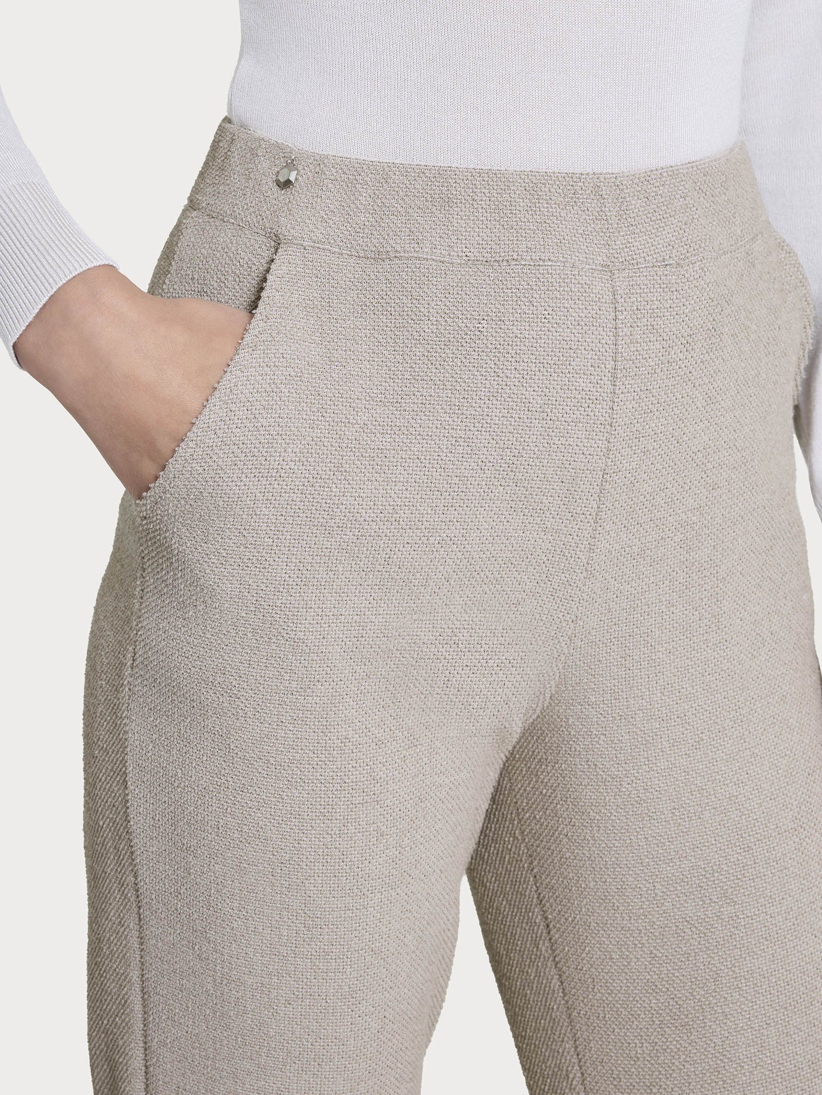 Pantalone chino slim con tasche in Japanese Fleece - String Mel. - Image 5