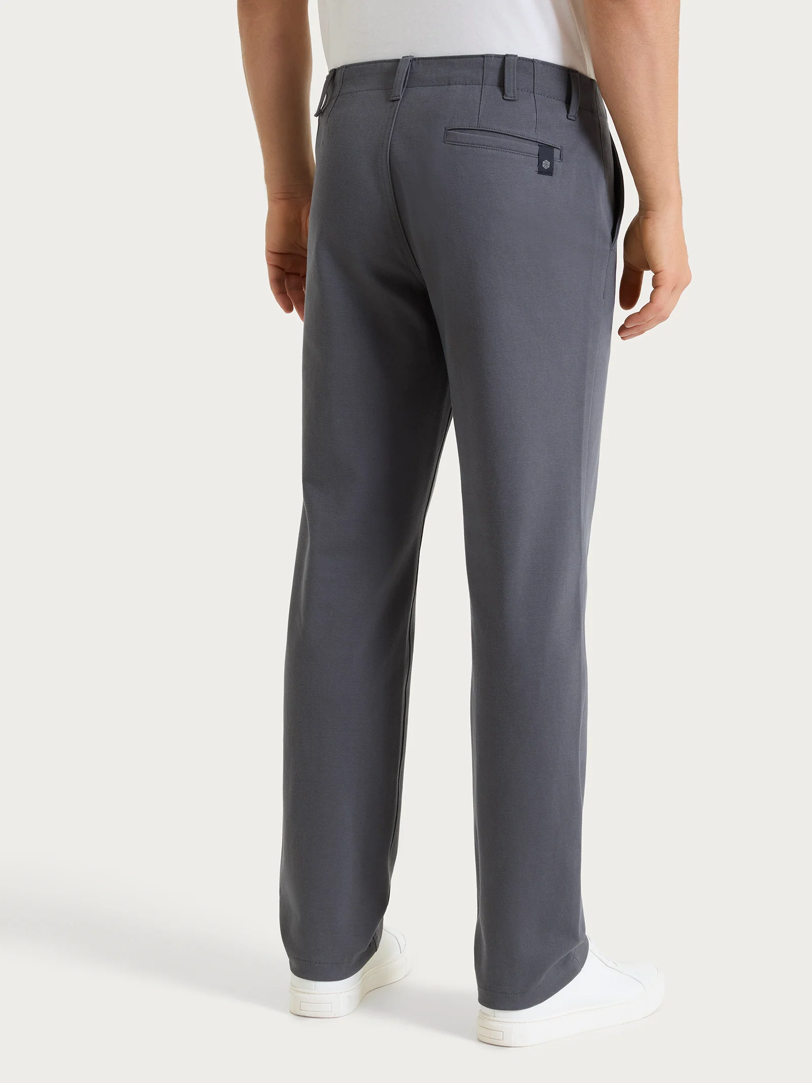 Pantalone con tasche america in Cotton Compact - Dark Shadow - Image 2