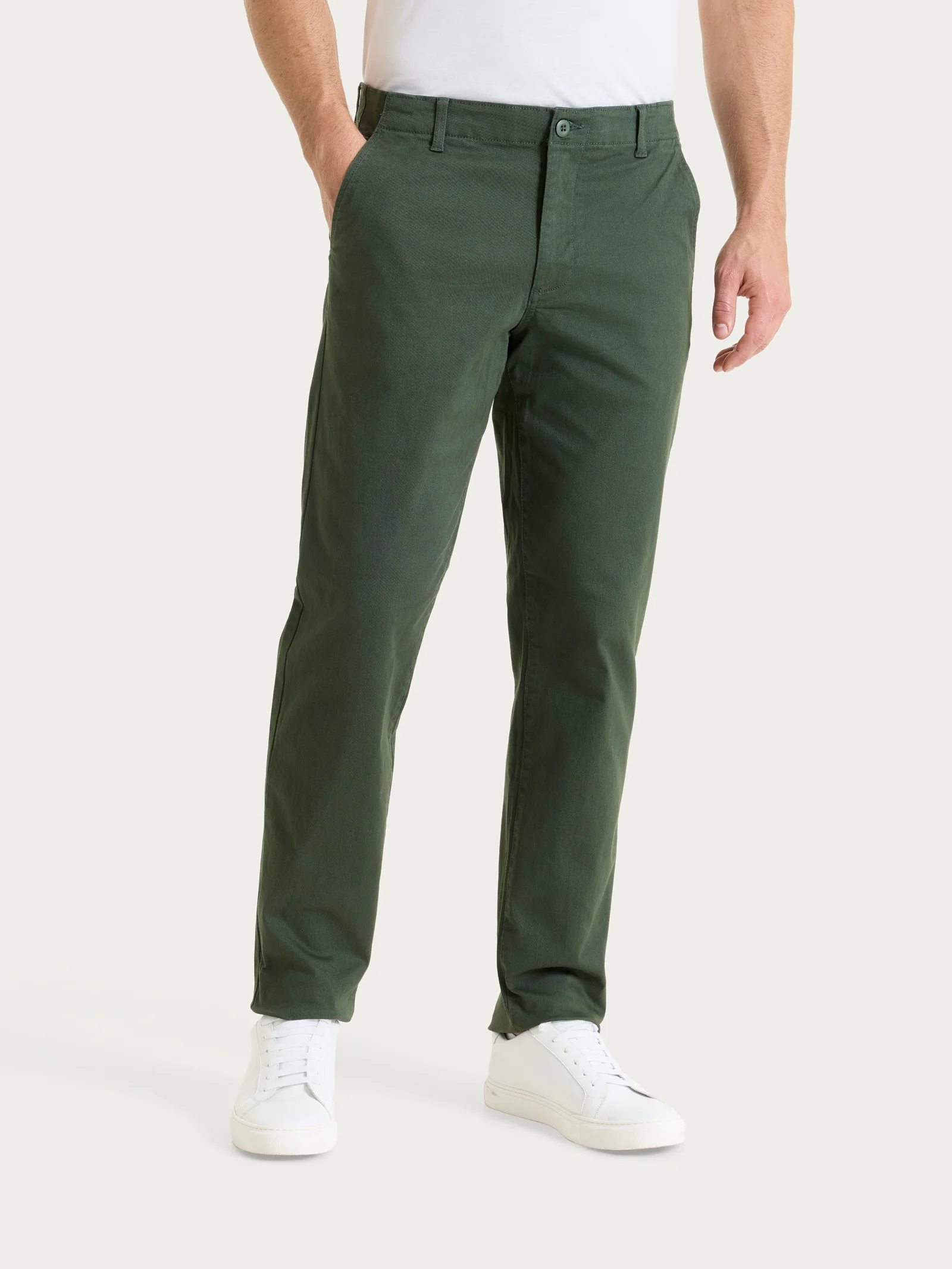 Pantalone con tasche america in Twill Eco Cotton - Kombu Green