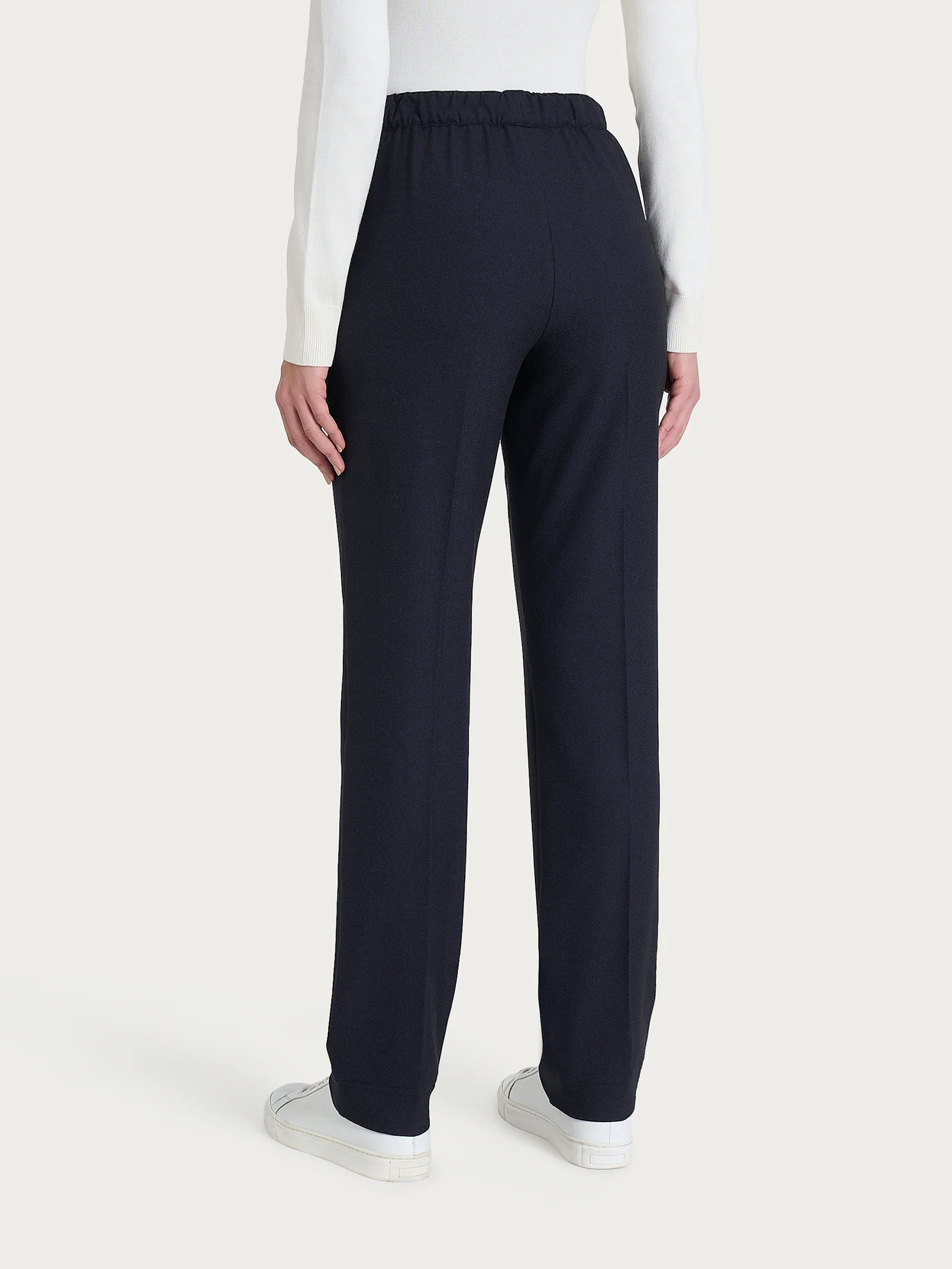 Pantalone dritto con tasche in Flannel Twill - Bleu Mel. - Image 3