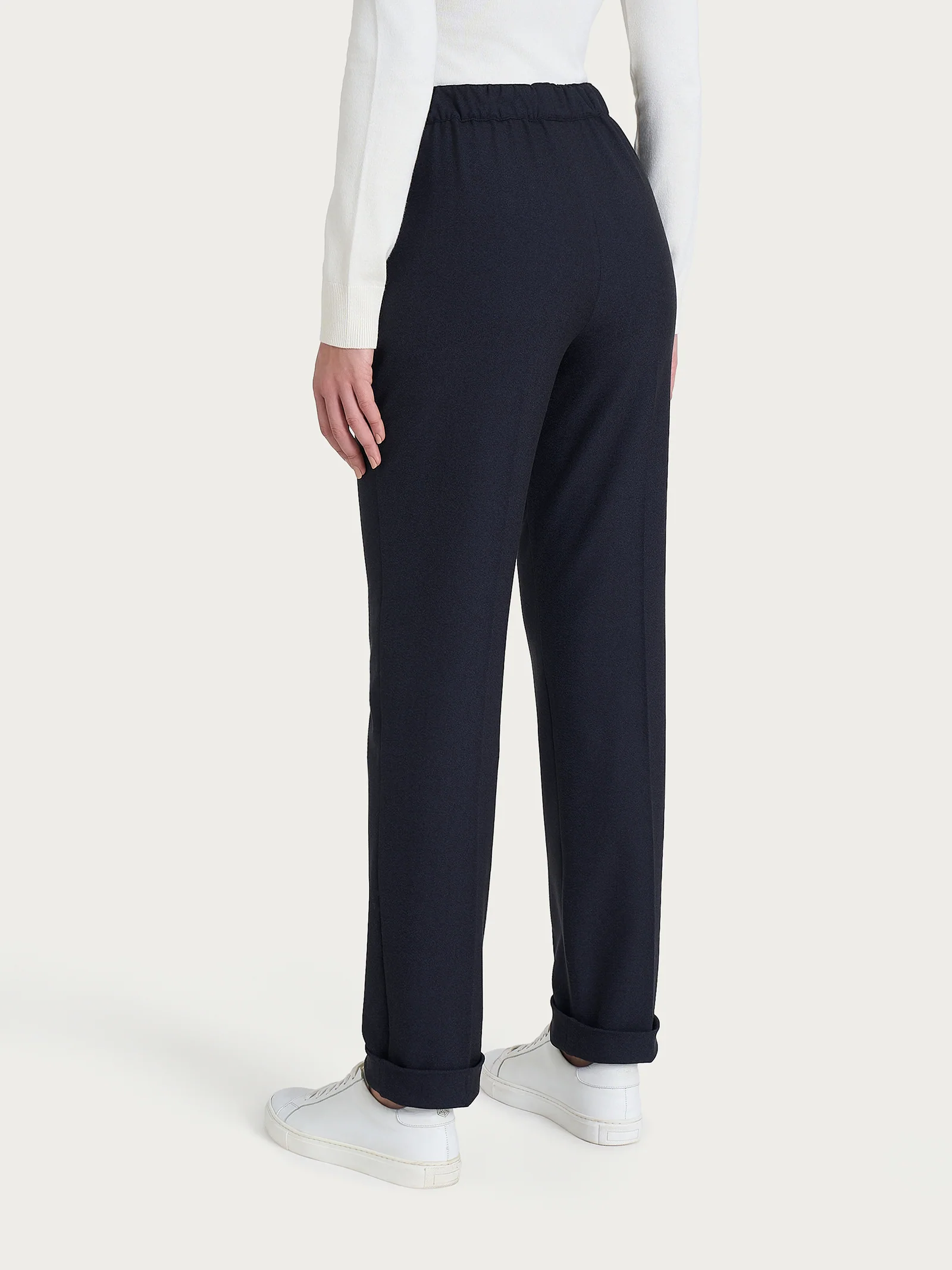 Pantalone dritto con tasche in Flannel Twill - Bleu Mel. - Image 4