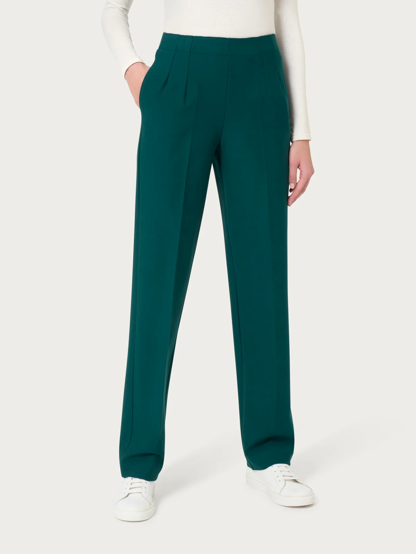 Pantalone dritto con tasche in tessuto Compact - Rain Forest