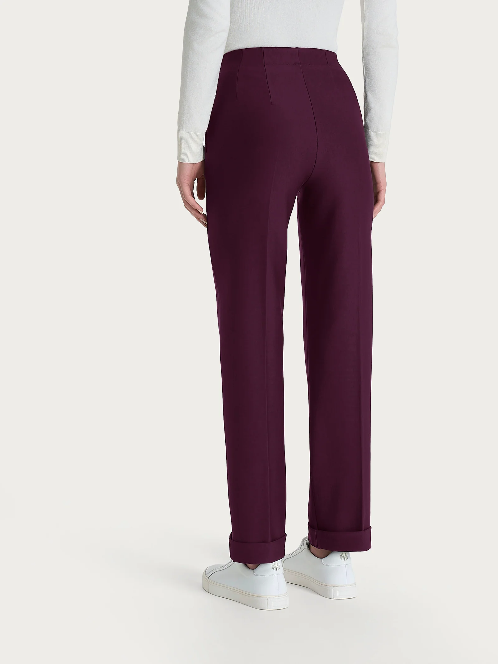 Pantalone dritto con tasche in tessuto Compact - Fig - Image 4