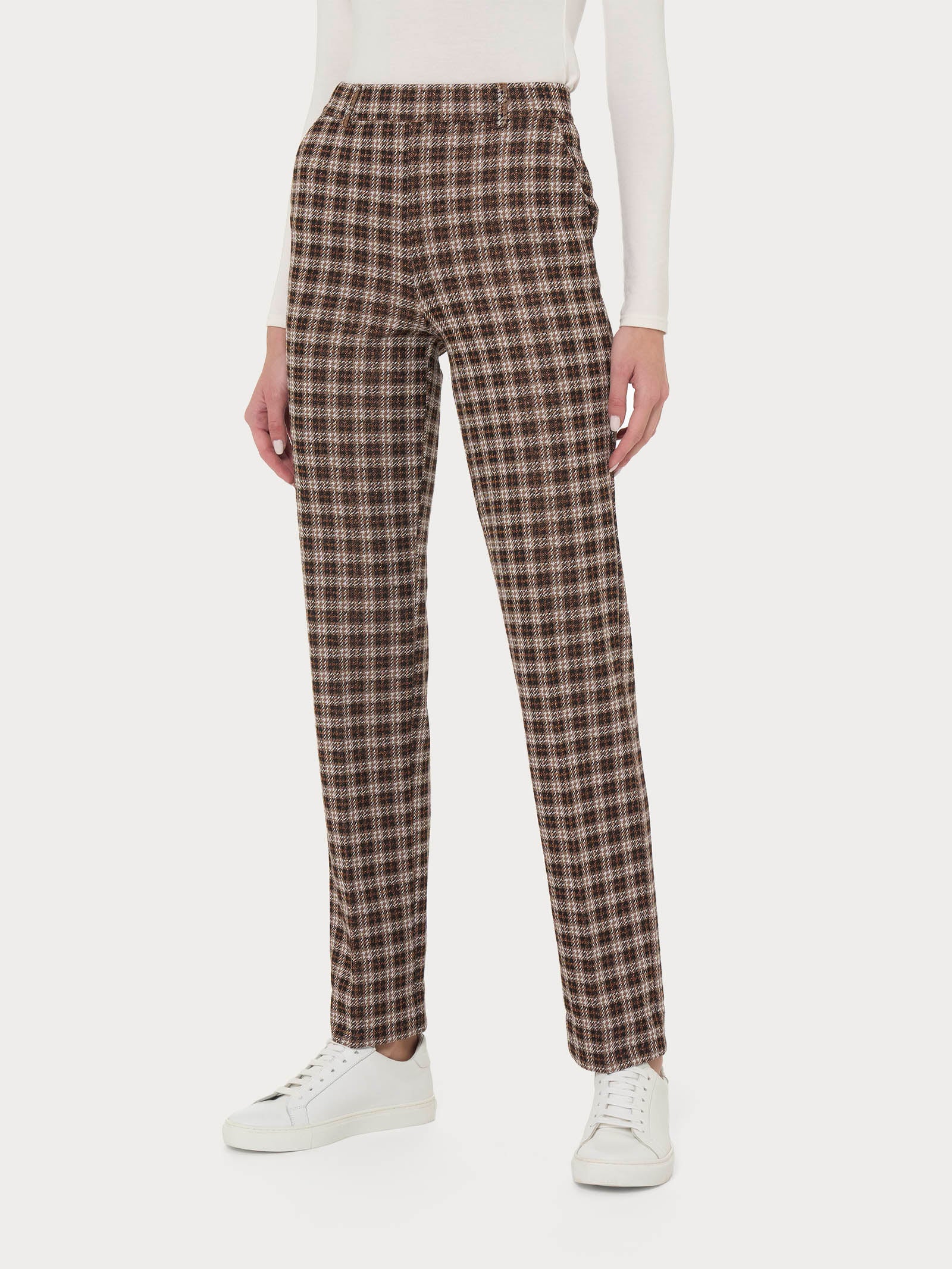 Pantalone dritto con tasche in tessuto Eco Jacquard - Fant.Nero