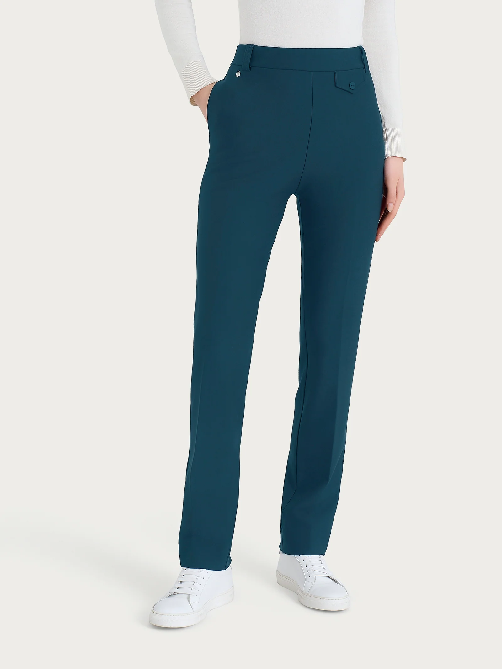Pantalone dritto con taschino in Compact - Reflecting Pond