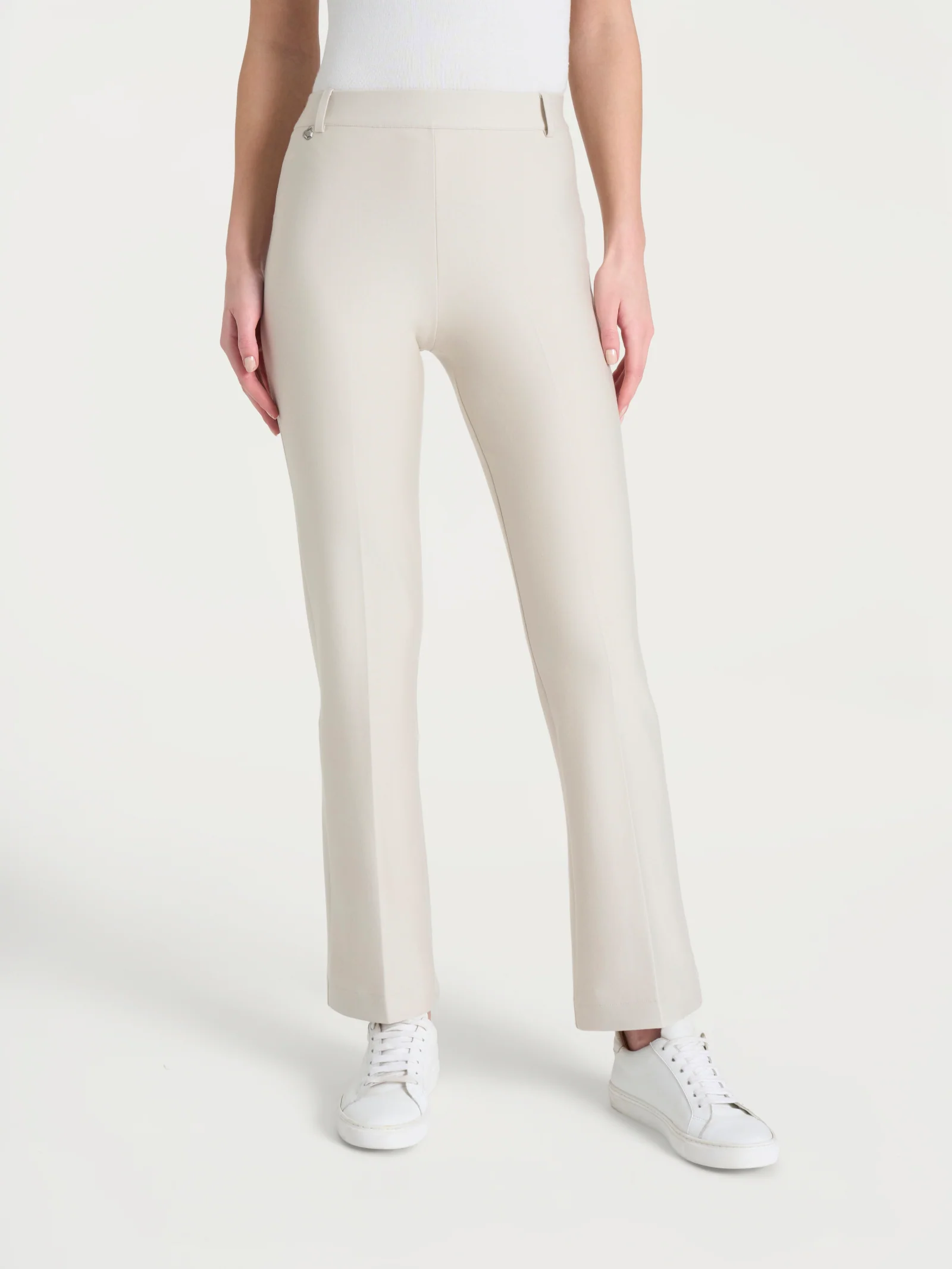 Pantalone flare alla caviglia in Compact - Champignon