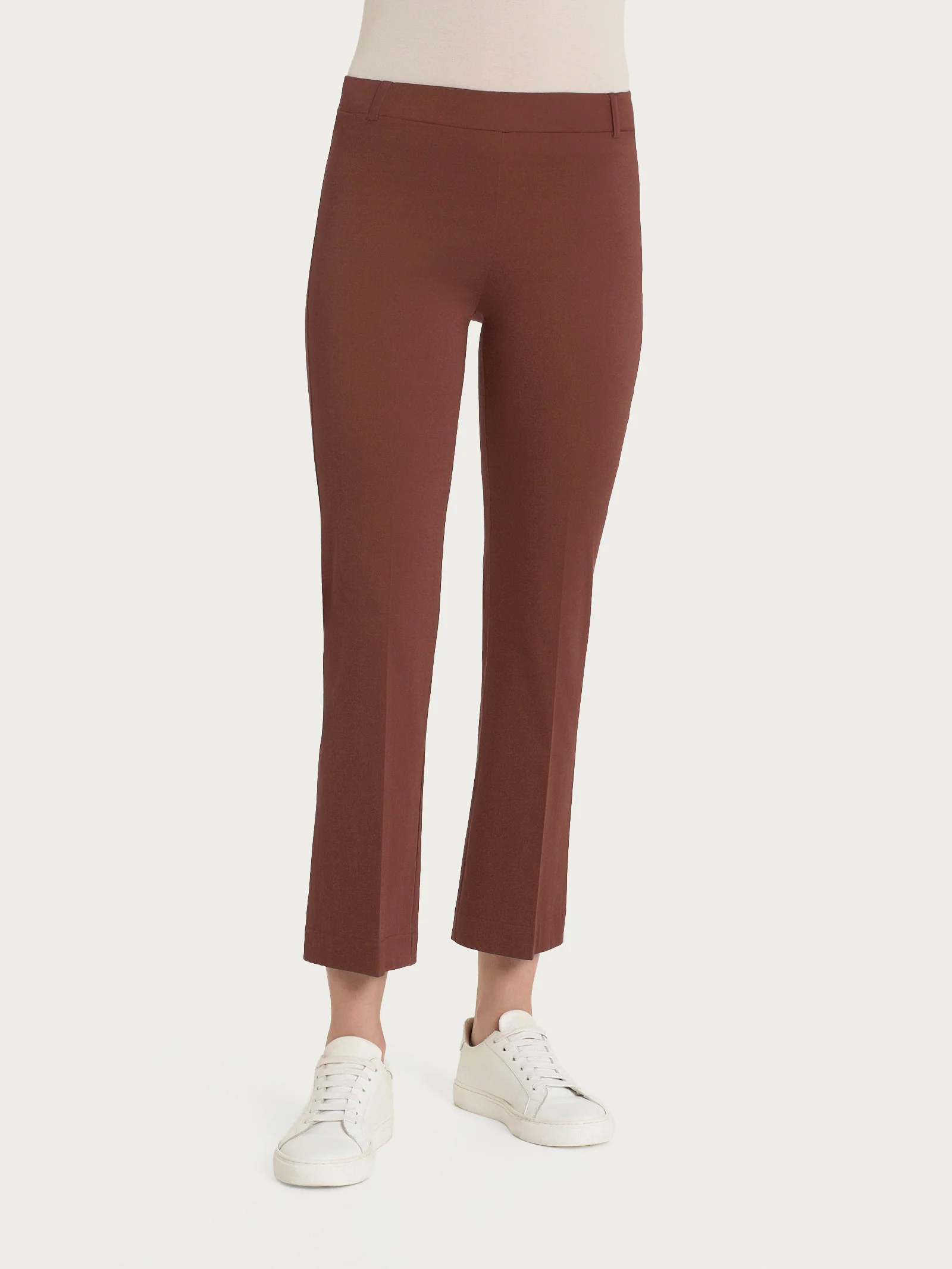 Pantalone flare alla caviglia in Satin Power - Cappuccino