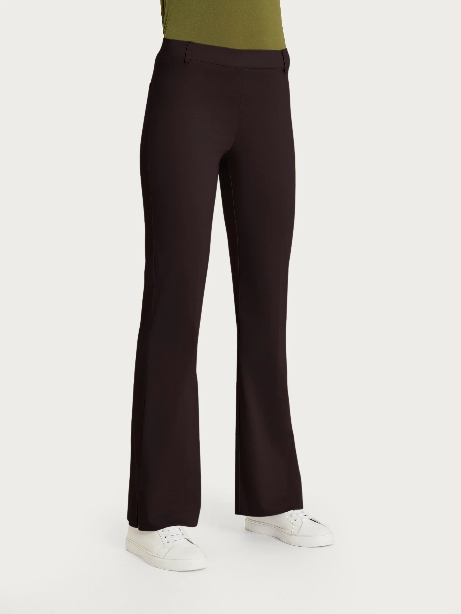 Pantalone flare con spacchetti in Satin Power - Chocolate Torte