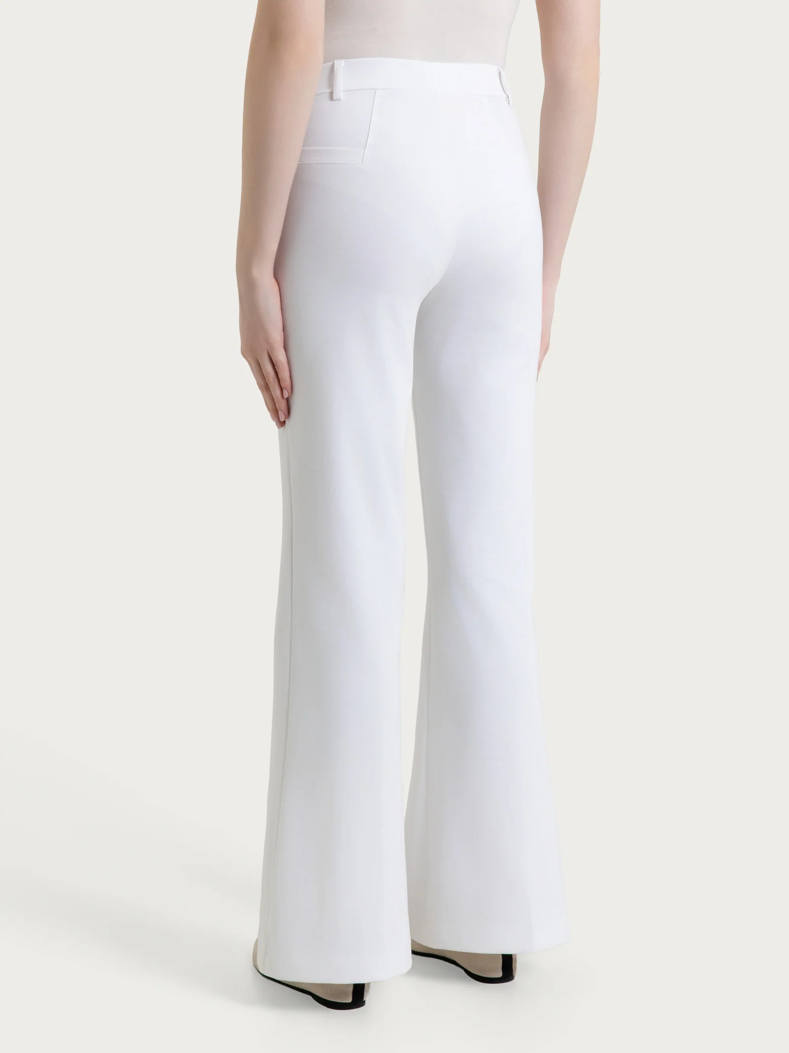 Pantalone flare in Compact Light - Bianco - Image 2