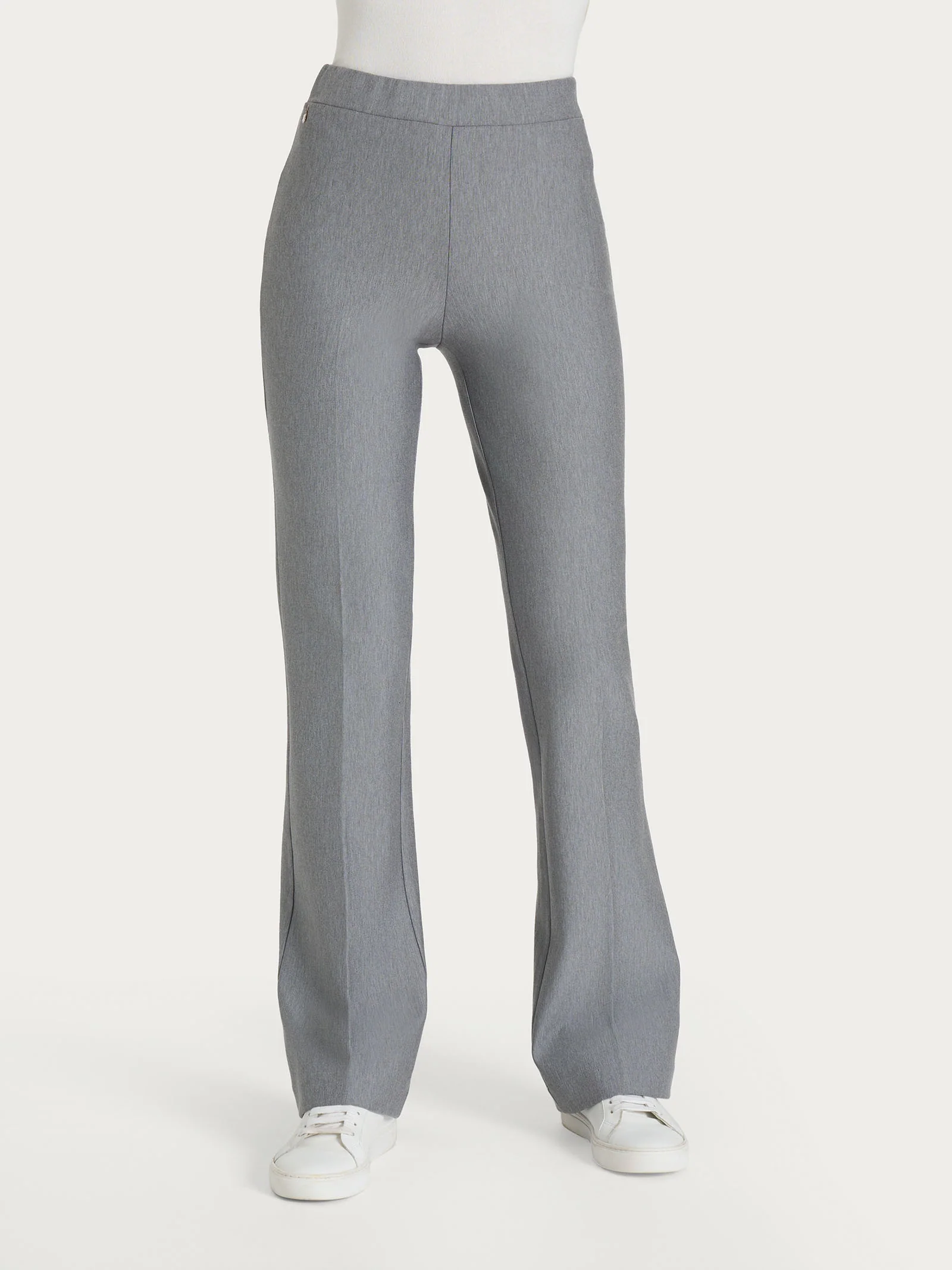 Pantalone flare in tessuto Compact - Grigio Mel.