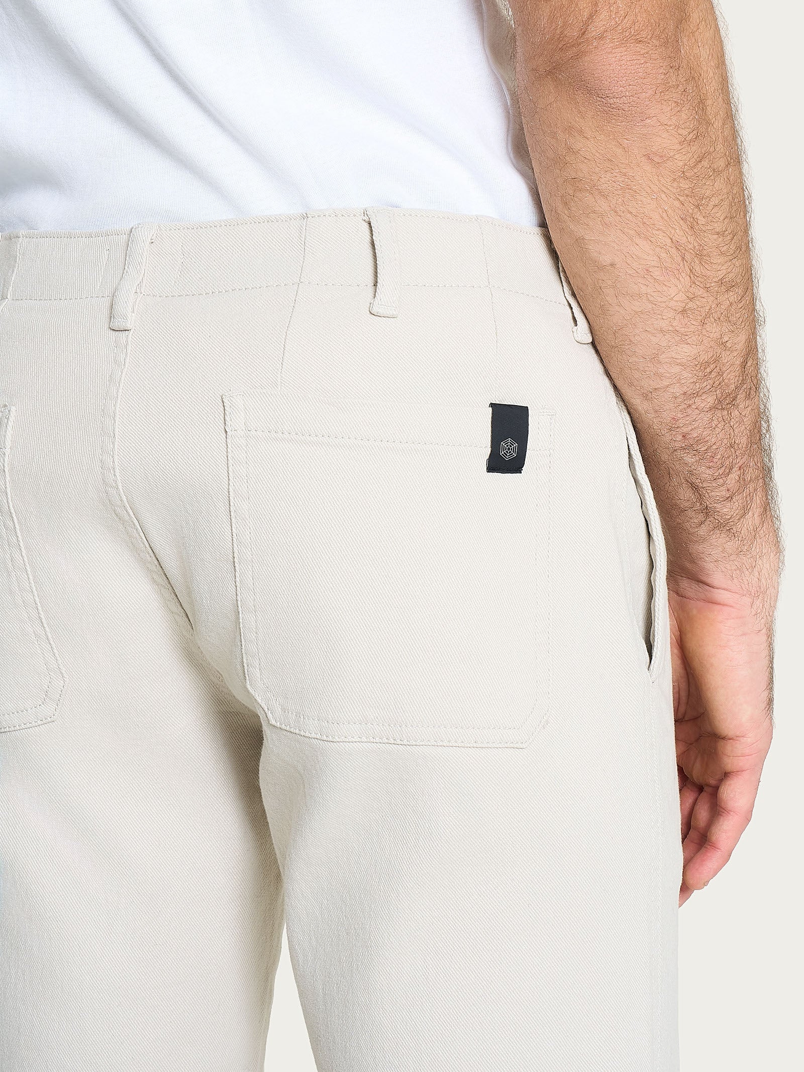 Pantalone Mariner in Raw Twill di Cotone - Champignon - Image 3