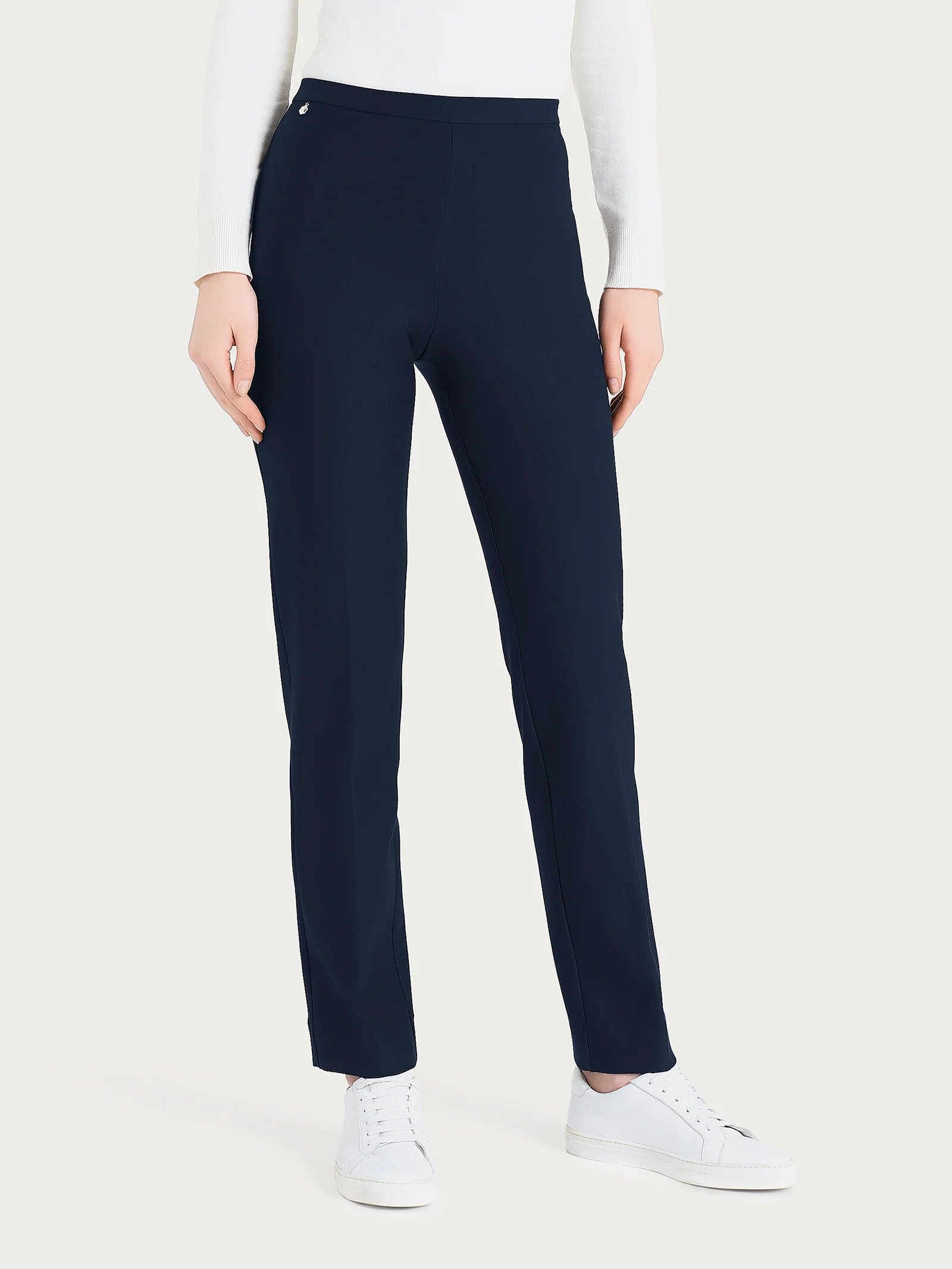 Pantalone modellante dritto con tasche in Compact - Persia