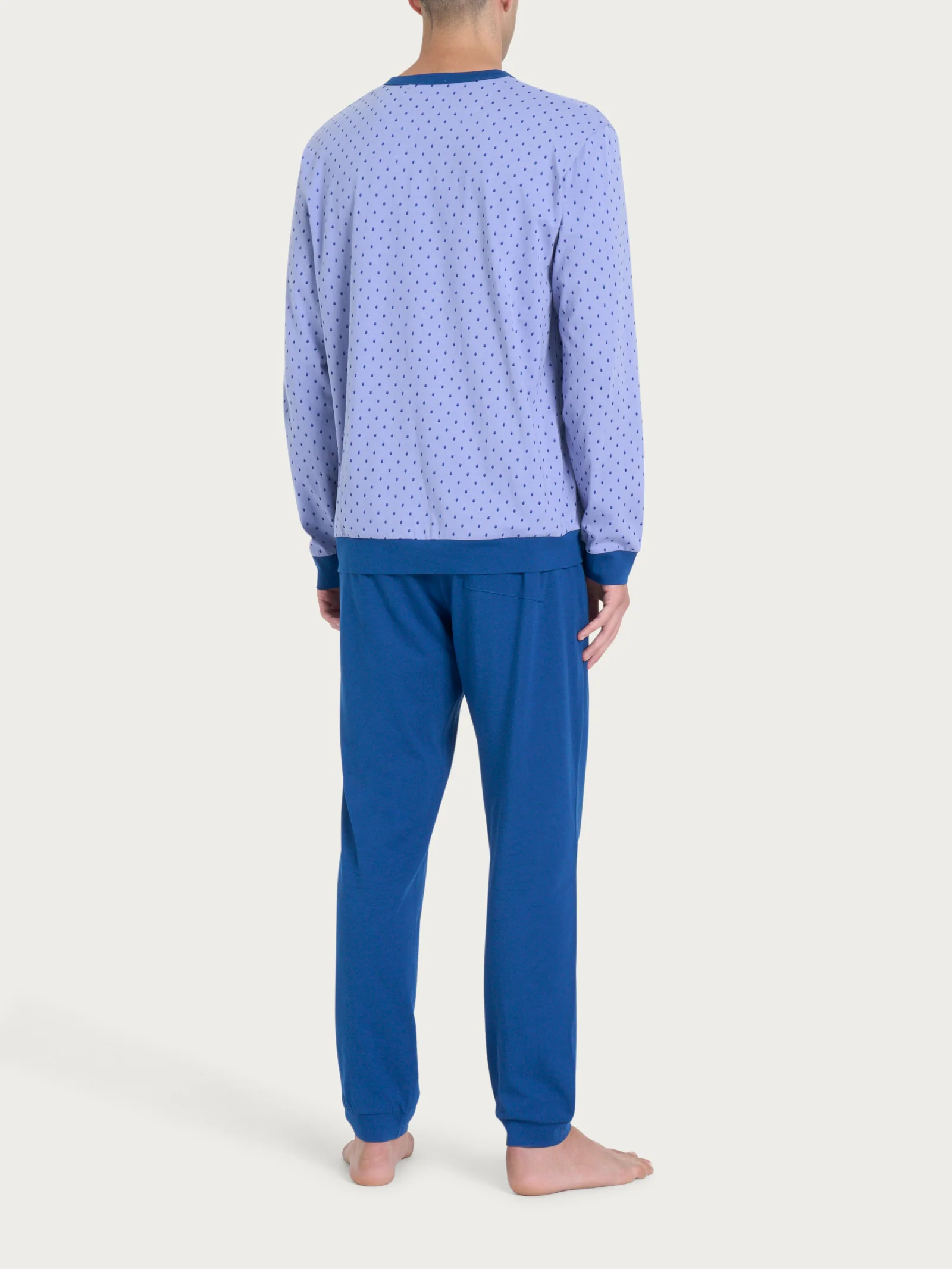 Pigiama a serafino con stile geometrico in Jersey di Cotone 58-60 - Fant. Purple Impression - Image 2