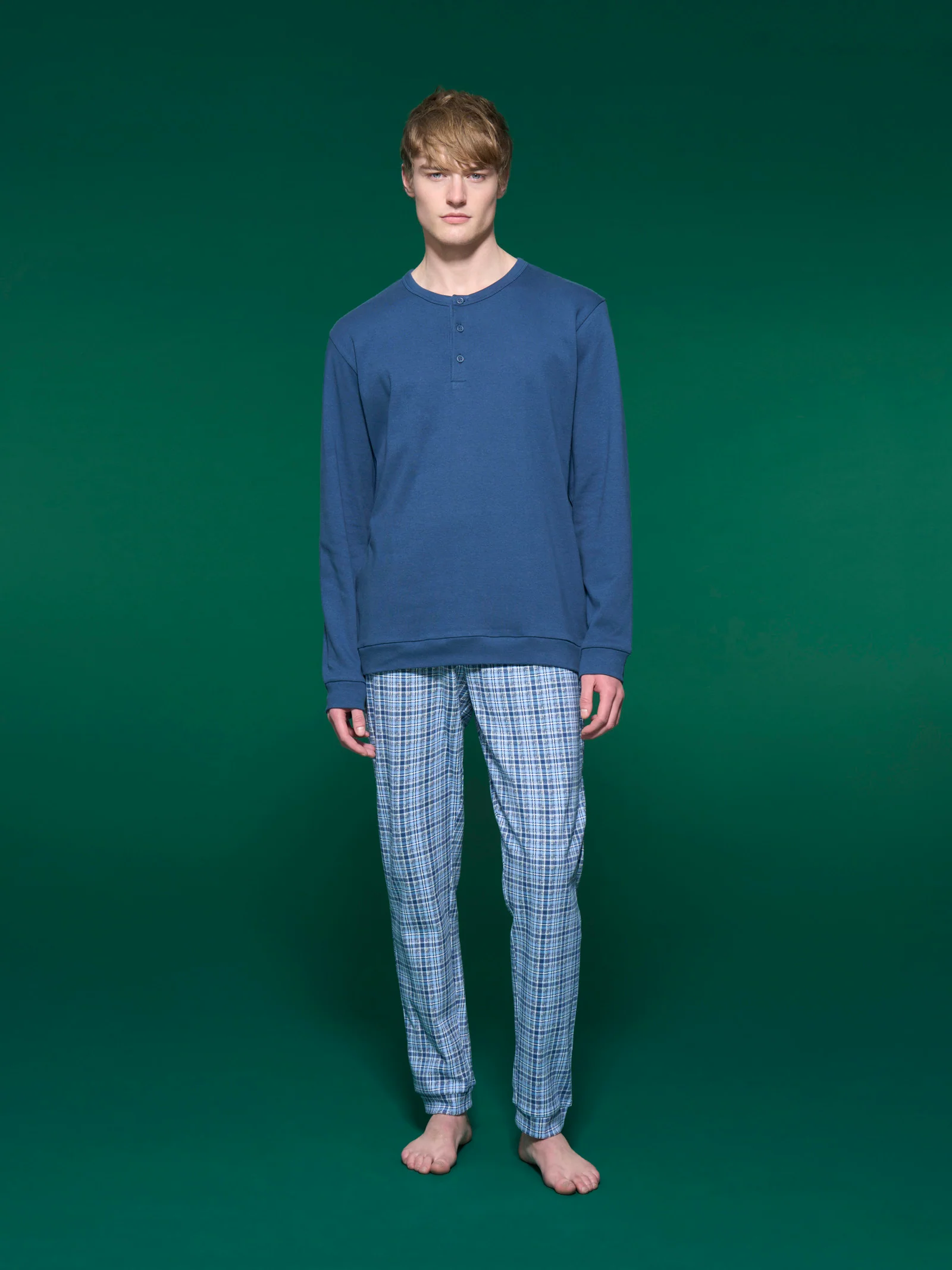 Pigiama a serafino in interlock di caldo cotone - Fant. Lavender Lustre