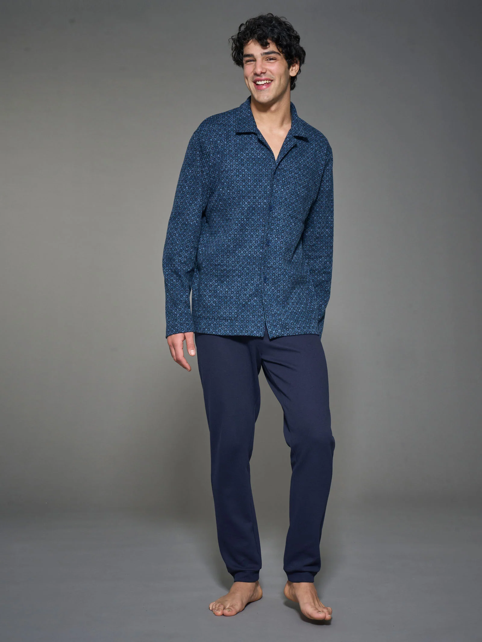 Pigiama aperto in Cotton Eco Pile - Fant.Delave'