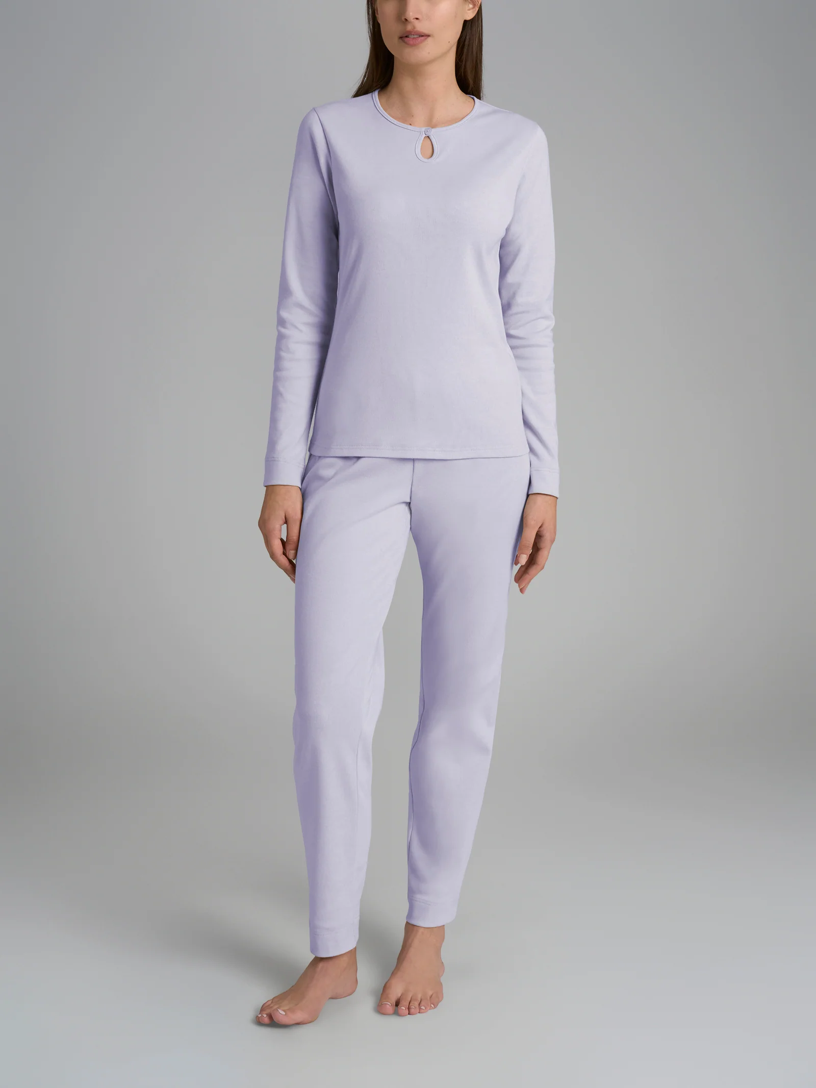 Pigiama con scollo a goccia in Thermo Cotton - Thistle