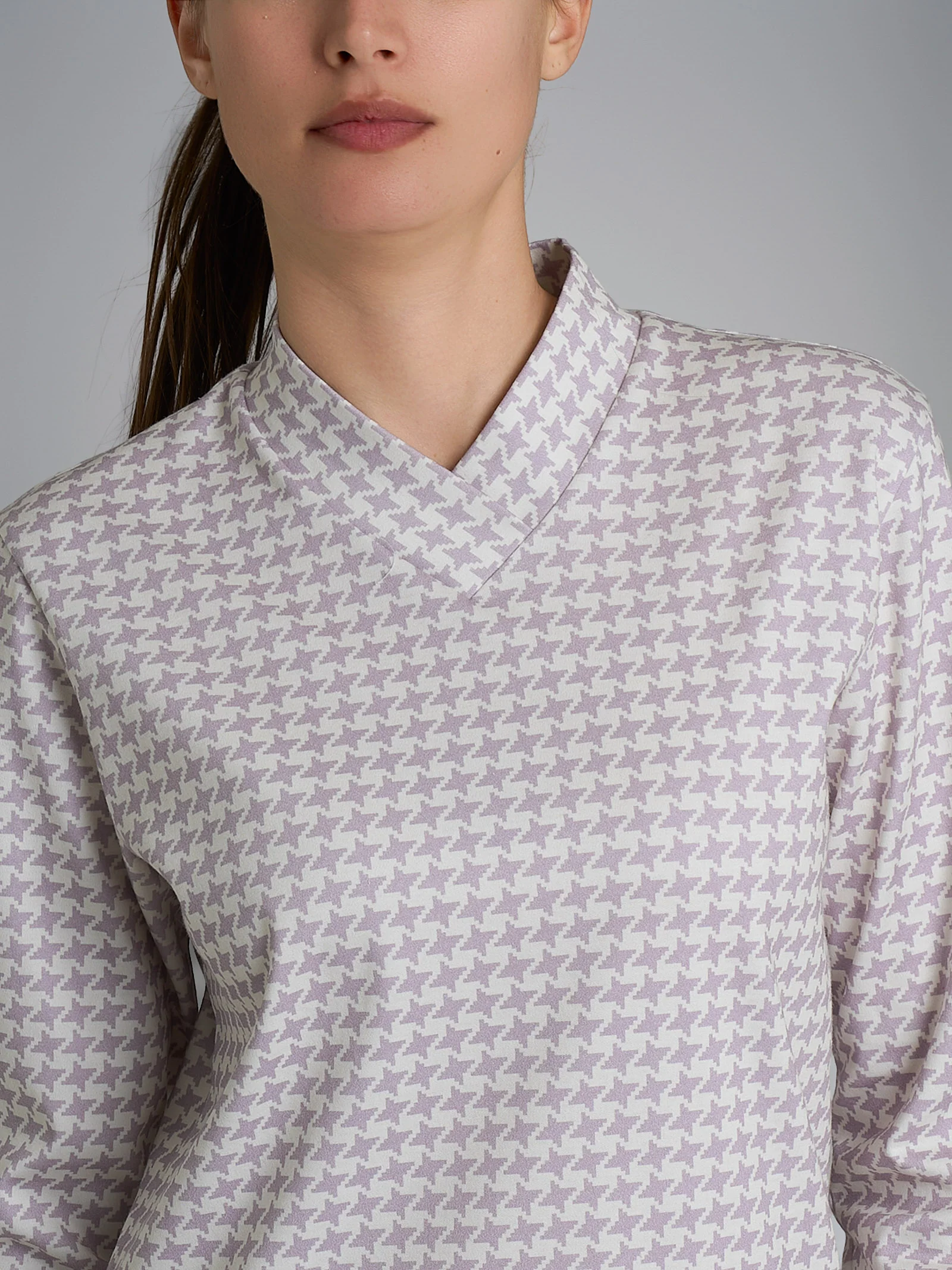 Pigiama con scollo a V in Interlock di cotone  - Fant. Lavender Blue Crocette - Image 3