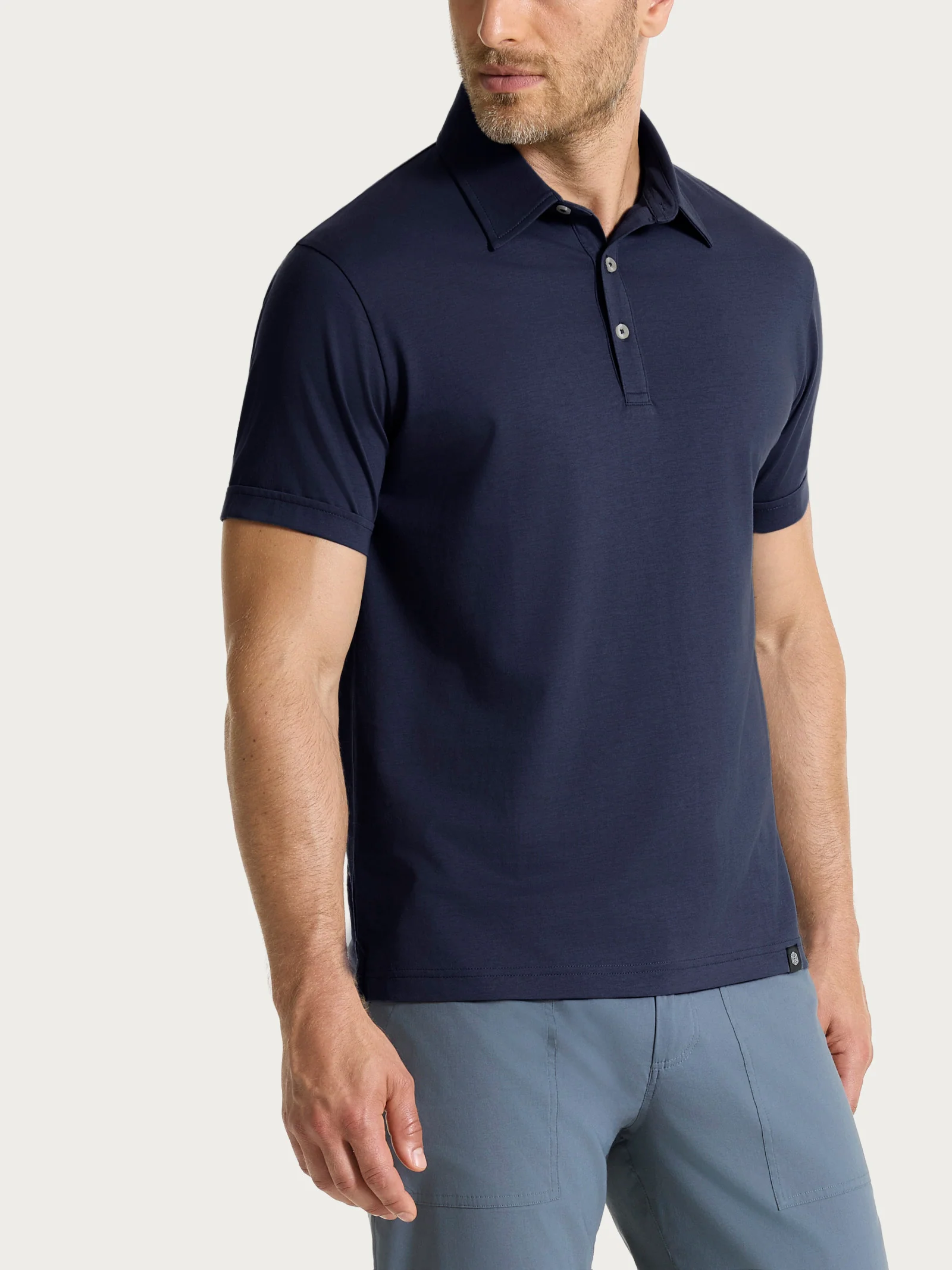 Polo a manica corta in Jersey Double Mercerized - Outer Space