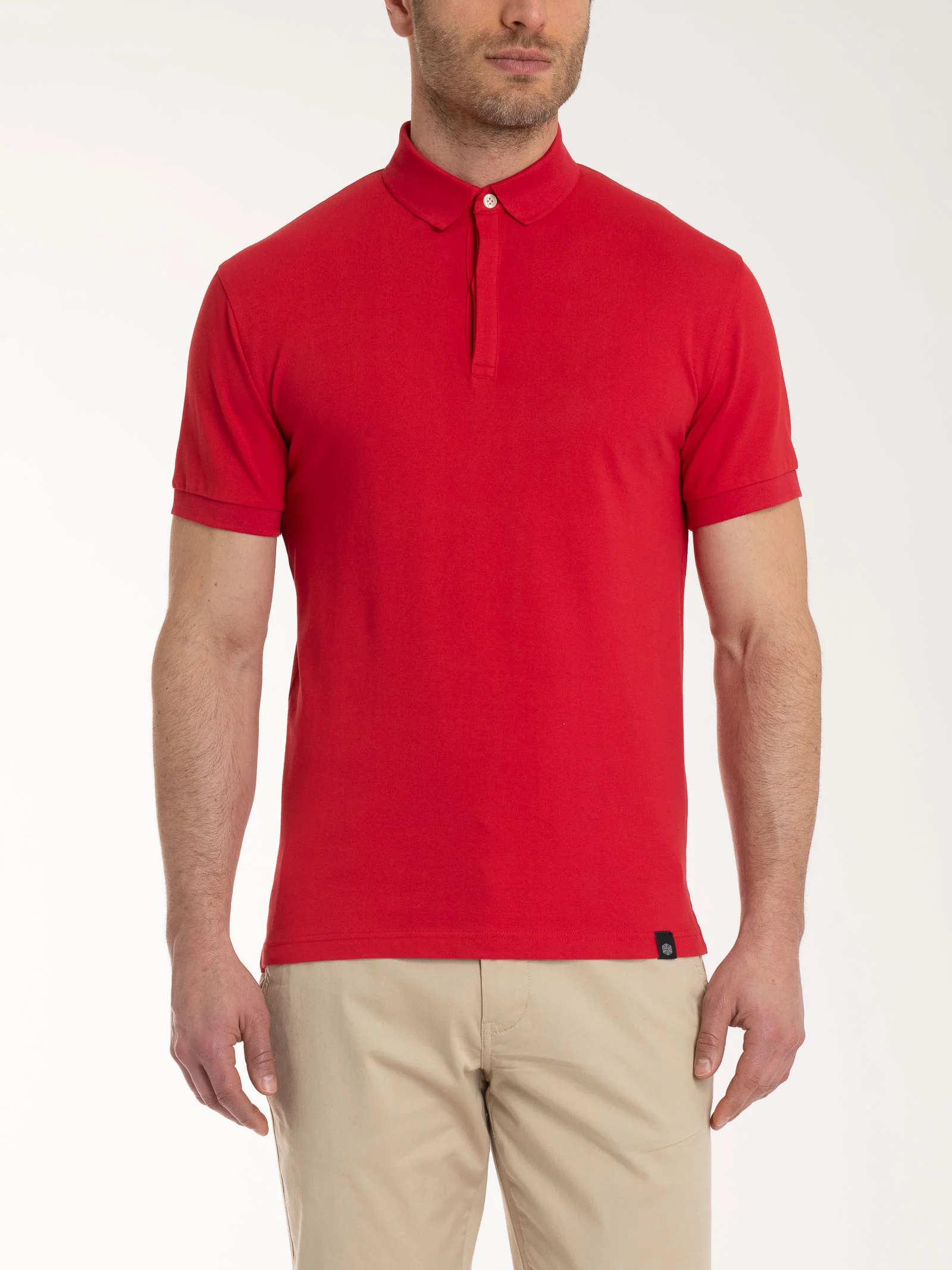 Polo in Eco Cotton Piquet Stretch - Salsa