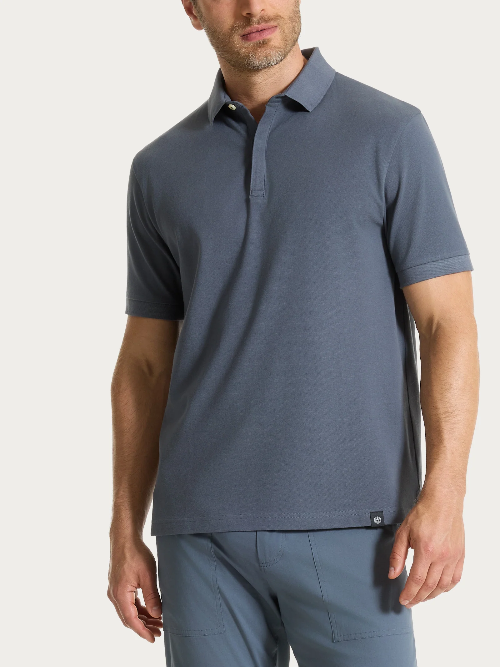 Polo in Eco Cotton Piquet Stretch - Turbulence