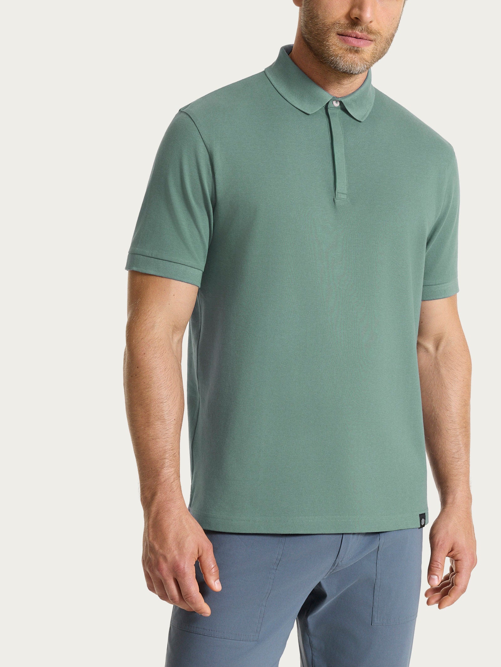 Polo in Eco Cotton Piquet Stretch - Laurel Wreath