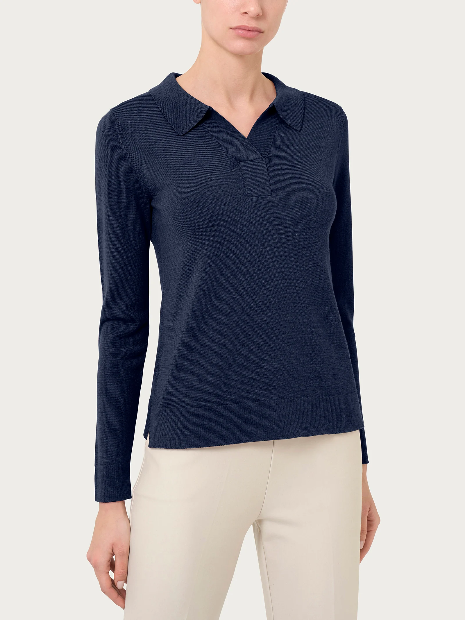 Polo in Merino Soft - Bleu