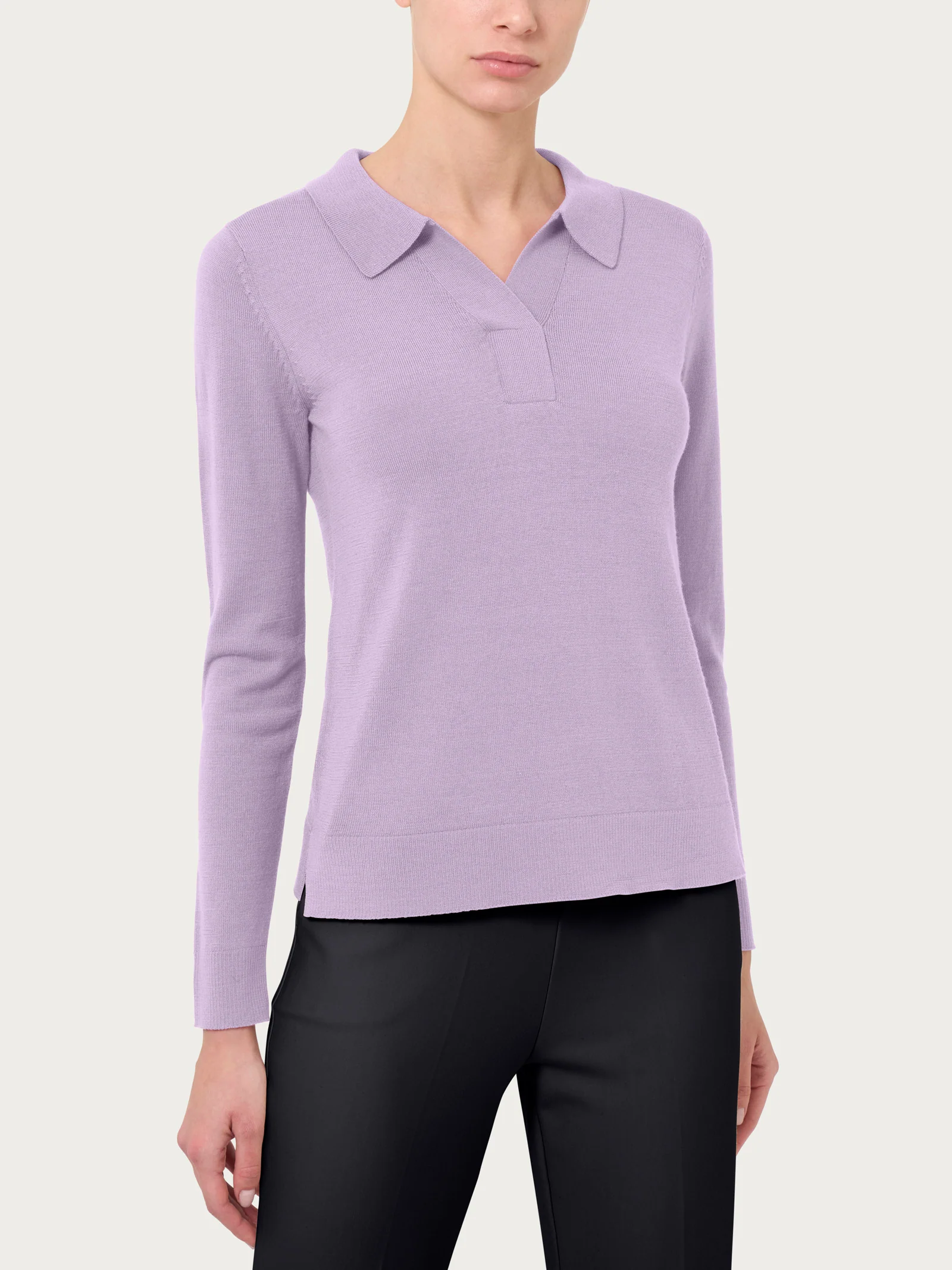 Polo in Merino Soft - Orchid Petal