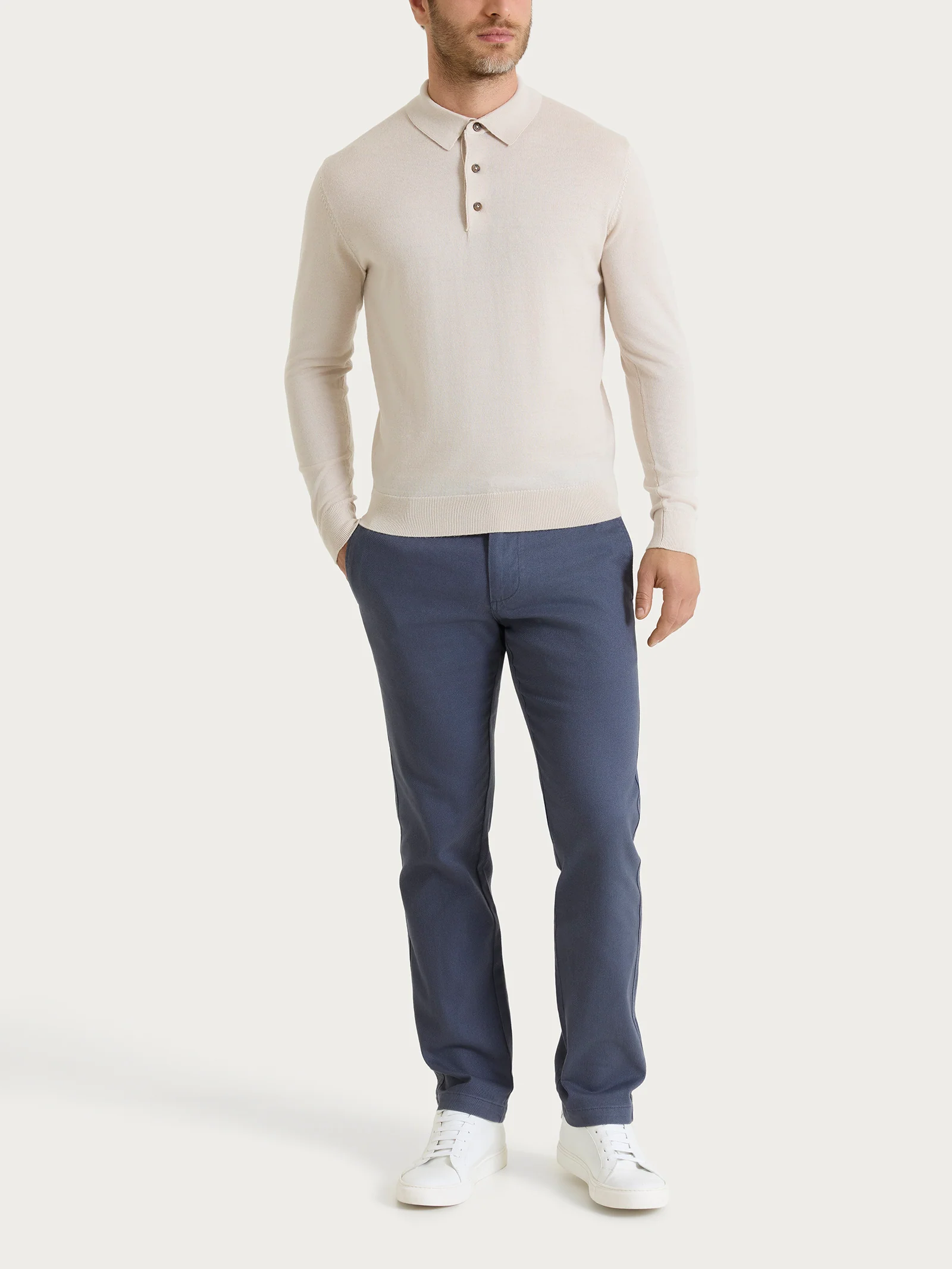 Polo in Merino Soft - Colony Blue - Image 4