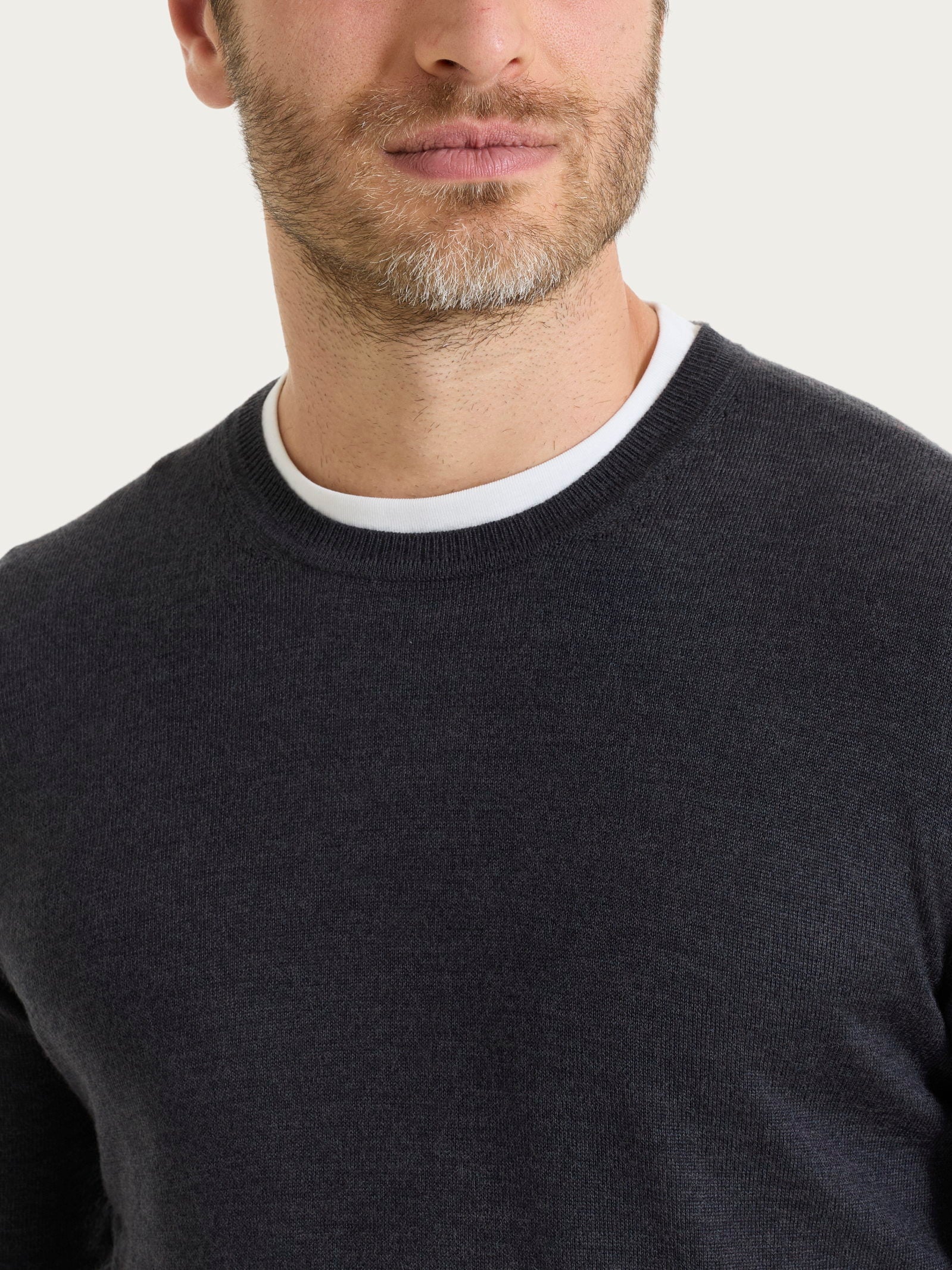Pull girocollo a maglia unita in Merino Soft - Tibetan Red - Image 3