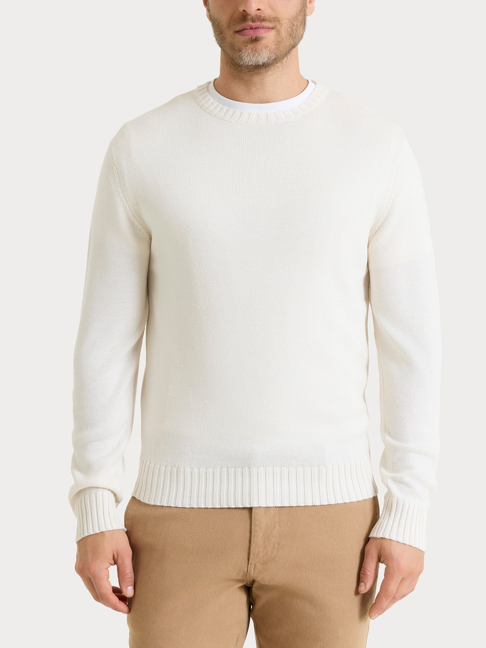 Pull girocollo in Merino Soft - Avorio