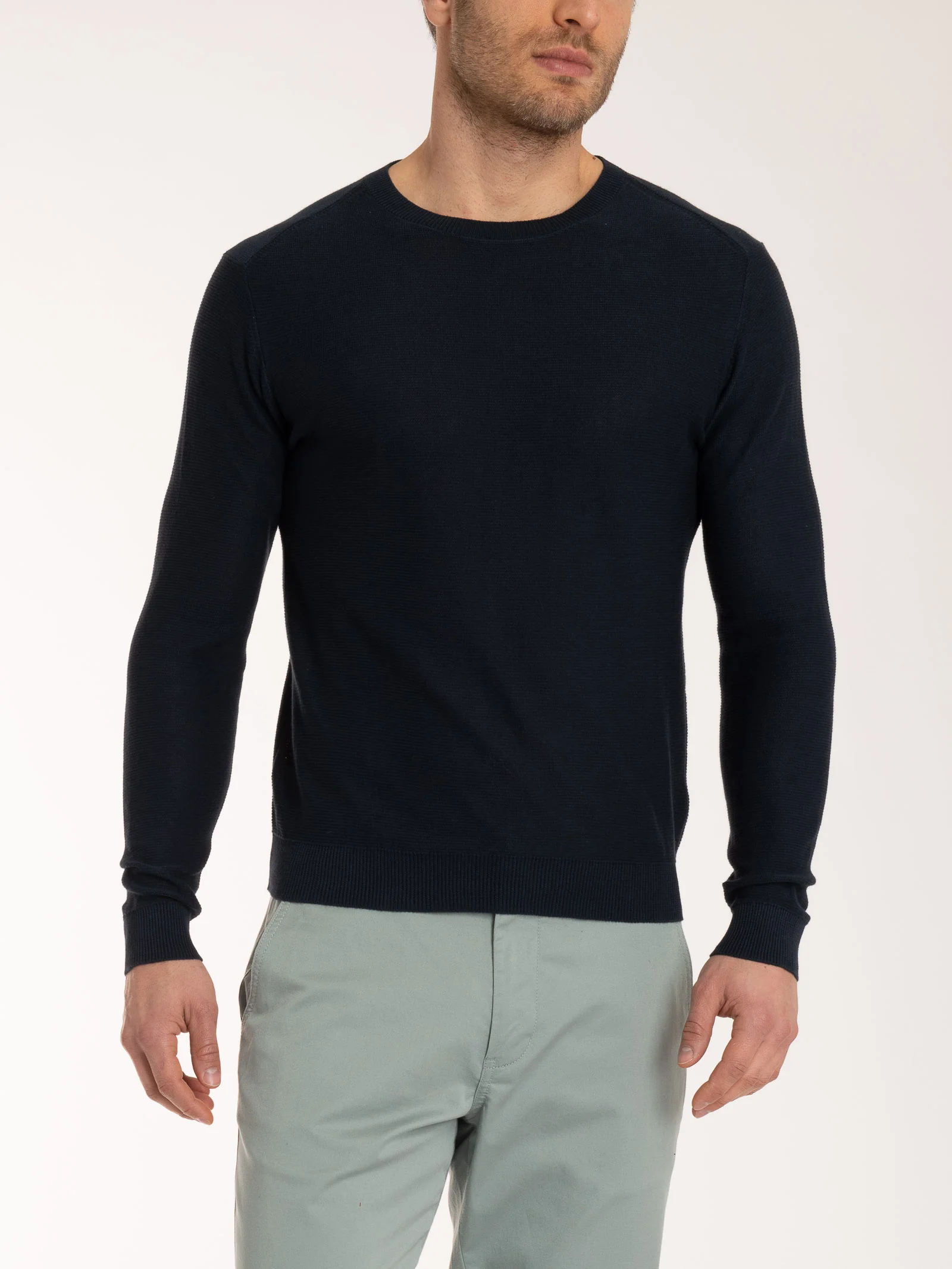 Pull girocollo Punto Links in puro cotone - Outer Space