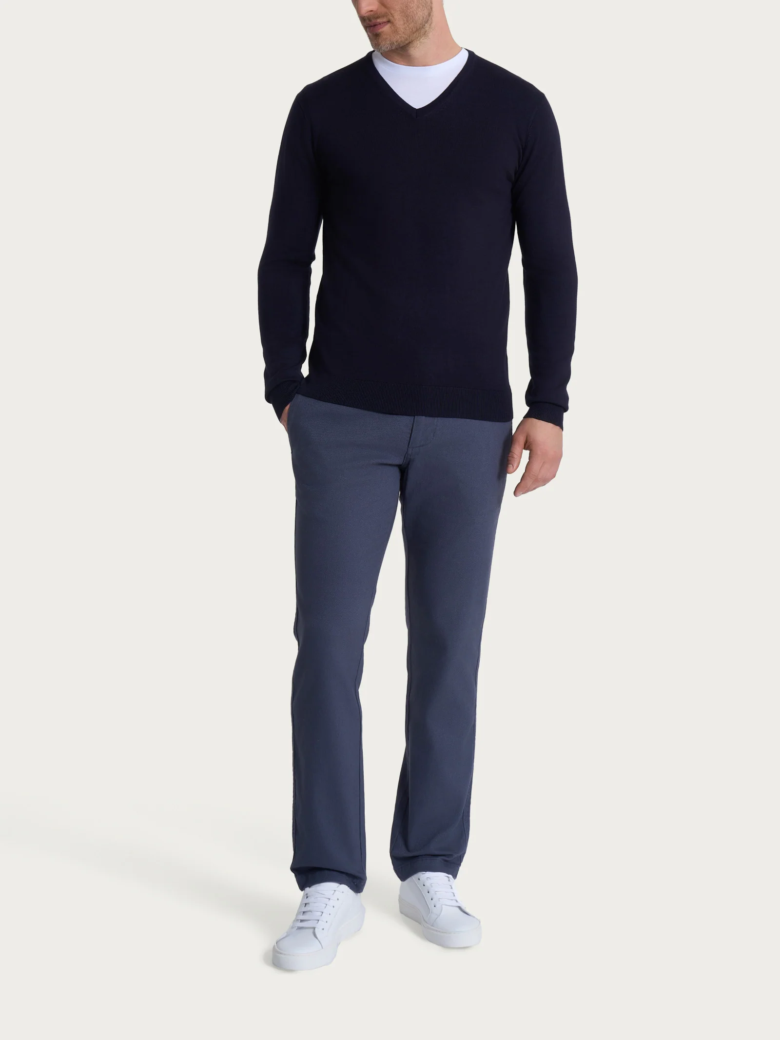 Pull scollo a V Four Seasons - Bleu - Image 4