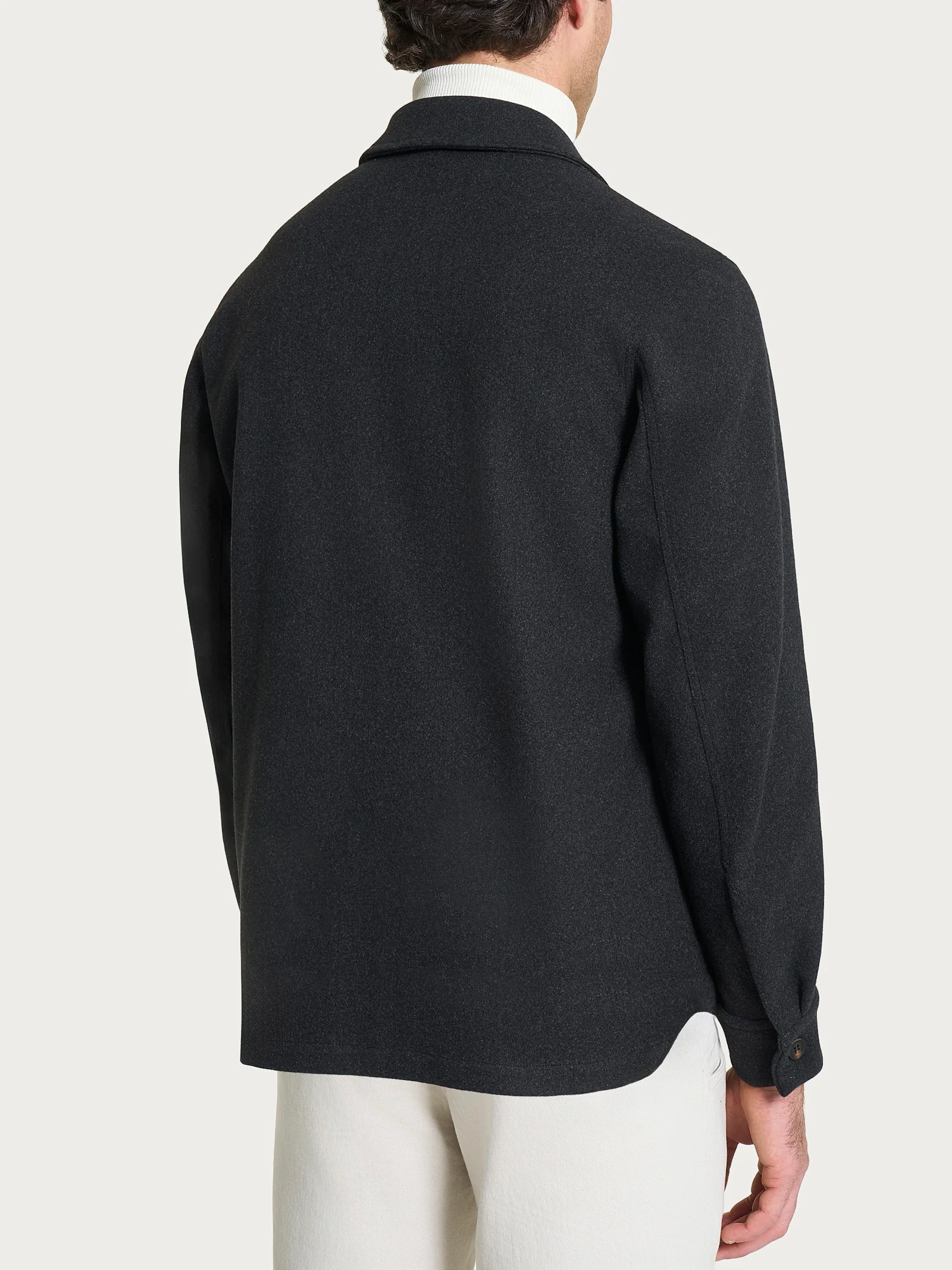 Shacket in Vegan Wool - Oscuro Mel. - Image 2