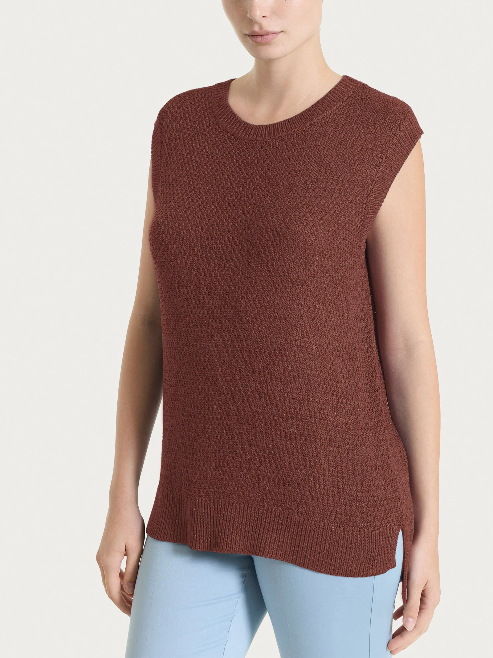 Smanicato in Lurex Rice Stitch - Cappuccino