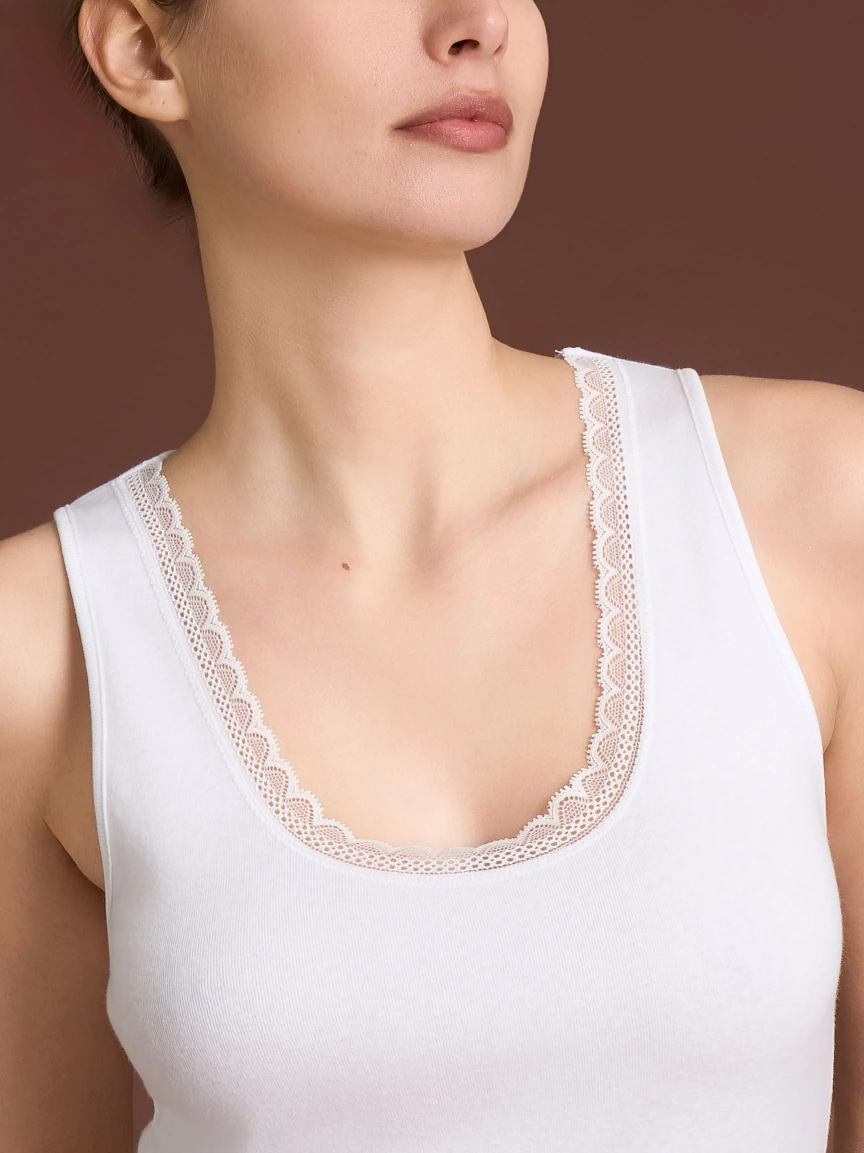 Thermo Cotton - Canottiera a spalla larga in caldo cotone  - Argento Mel. - Image 4