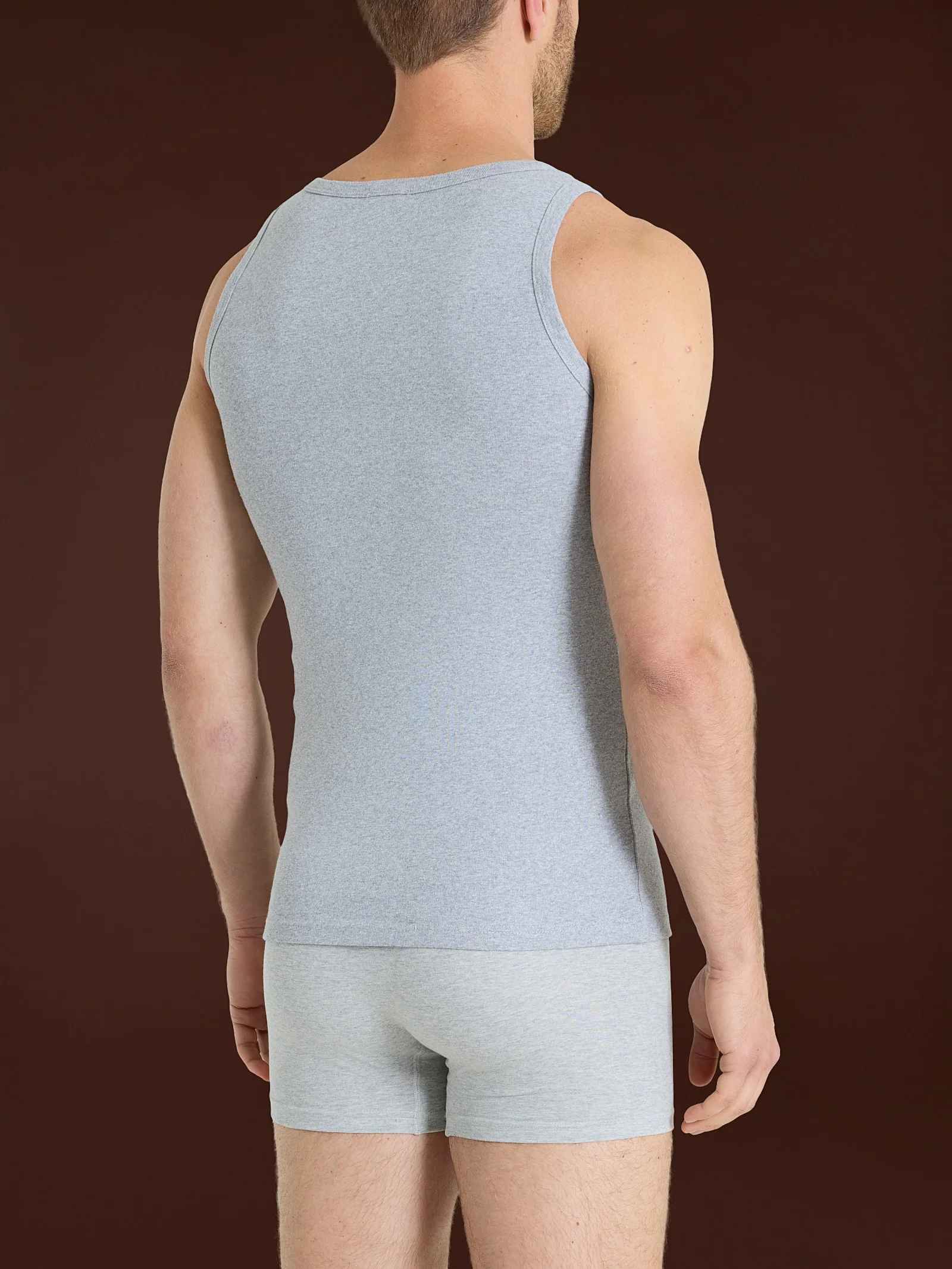 Thermo Cotton - Canottiera a spalla larga in caldo cotone - Argento Mel. - Image 2