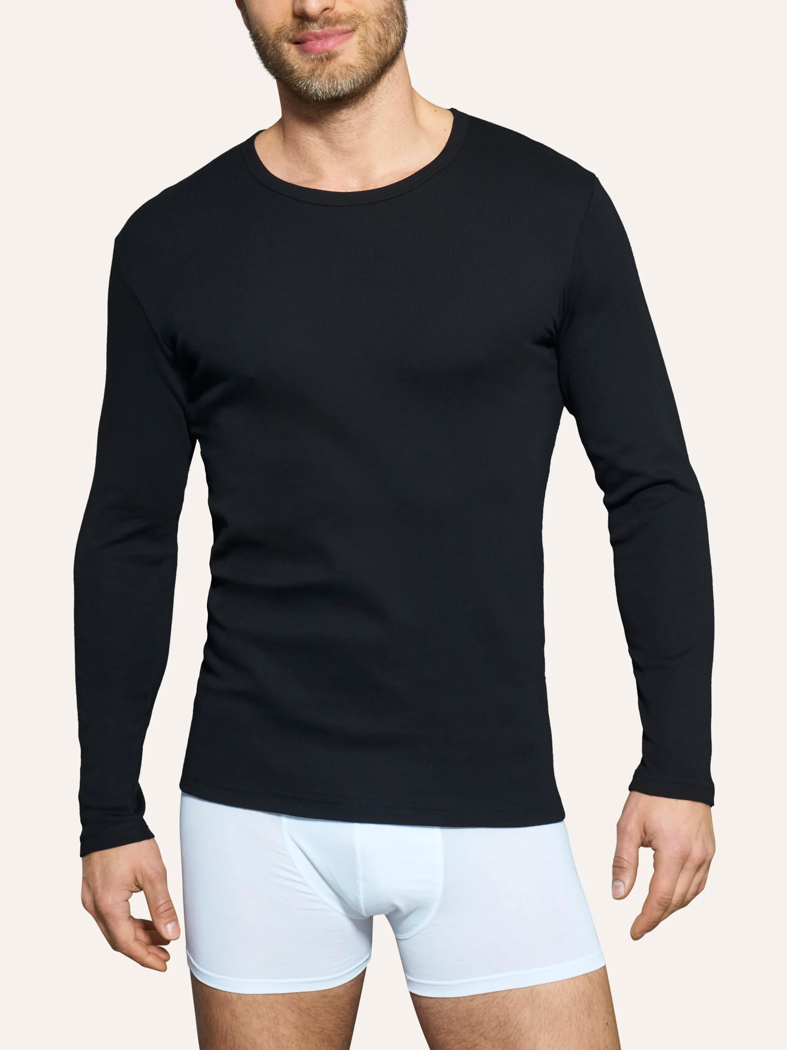 Thermo Cotton - Maglietta girocollo a manica lunga in caldo cotone - Bianco - Image 2