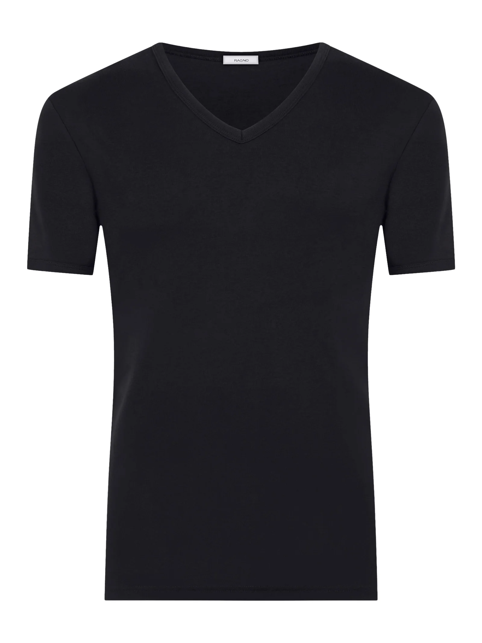 Thermo Cotton - Maglietta scollo V a manica corta in caldo cotone - Nero
