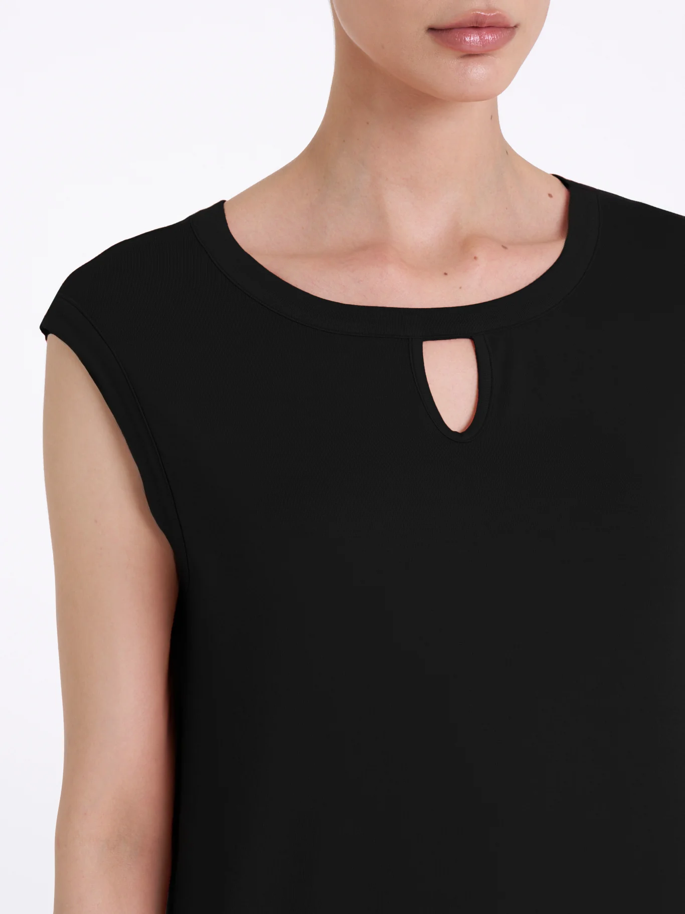 Top con scollo a goccia in Viscosa Summer - Nero - Image 3