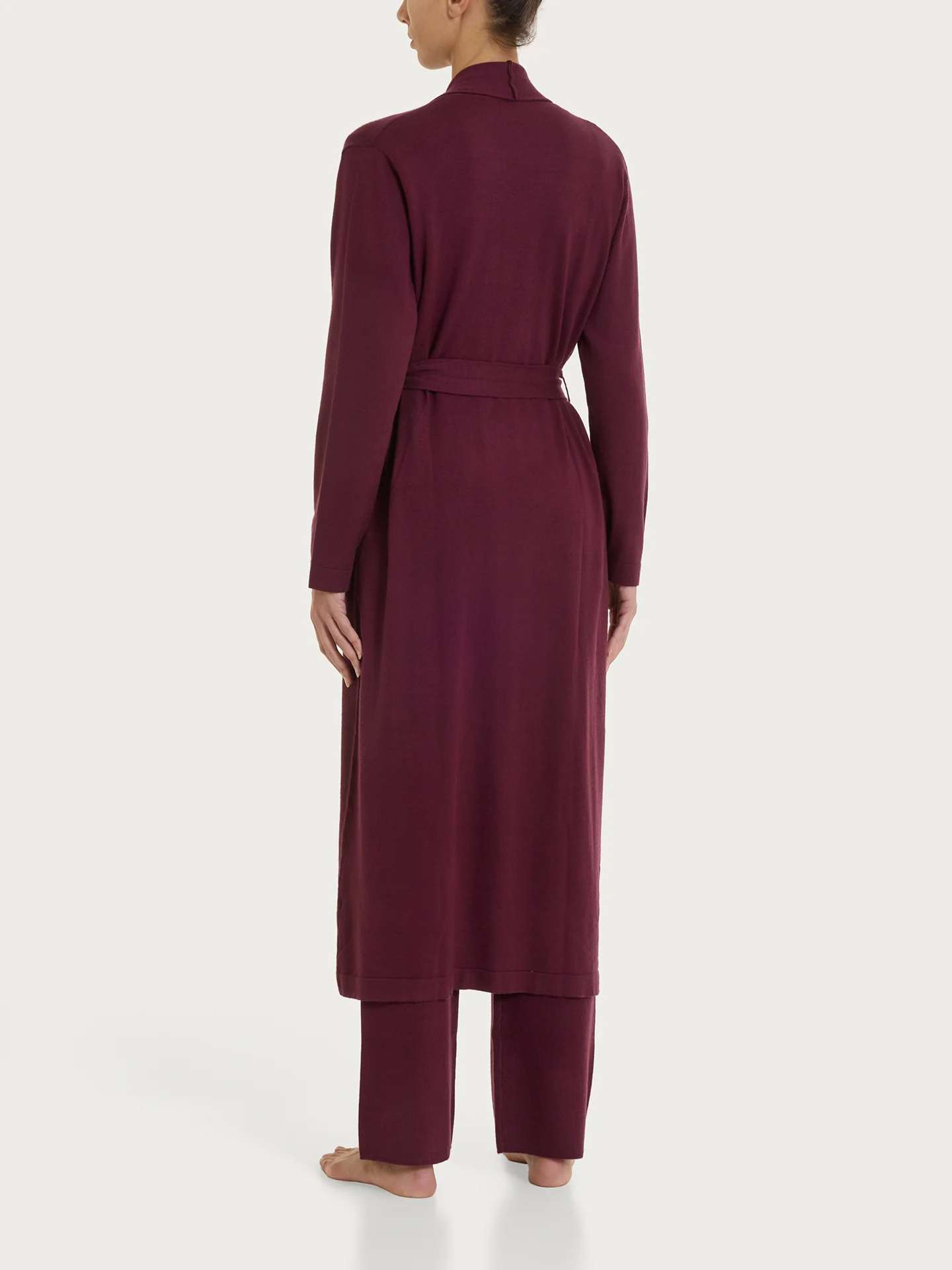 Vestaglia lunga con cintura in Super Soft - Fig - Image 2