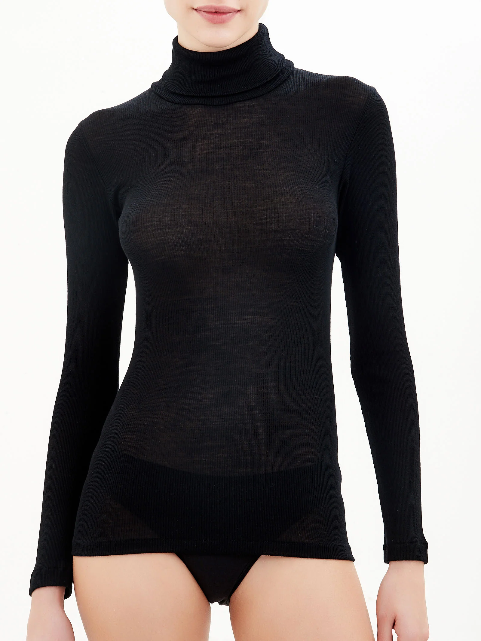 Wonderwool - Dolcevita in costina di lana ultrafine - Nero - Image 2