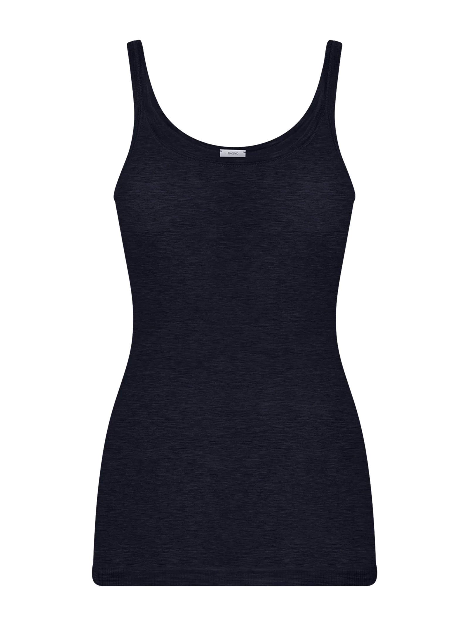 Wonderwool - Top in costina di lana ultrafine - Blu/Navy